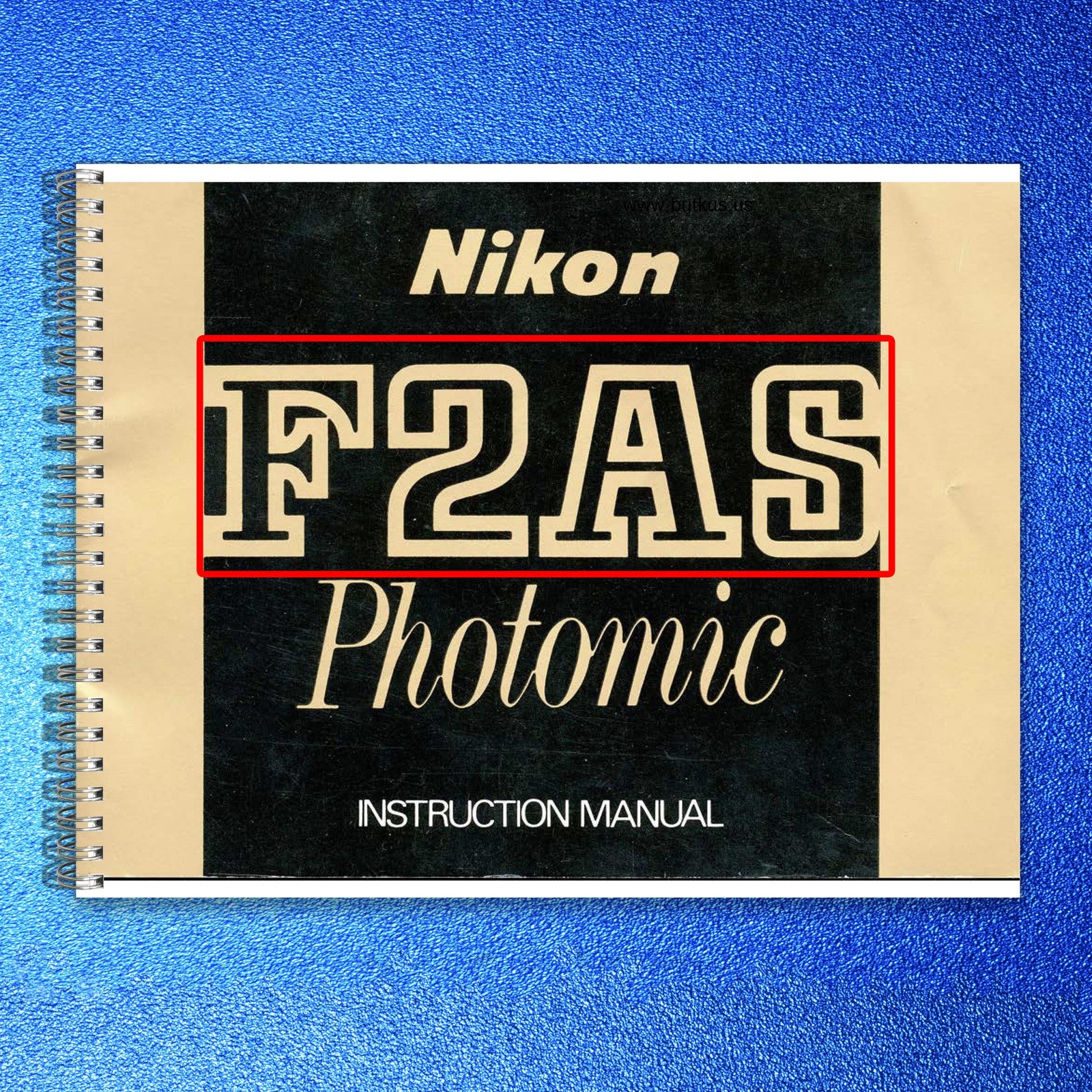 NIKON F2AS Photomic Camera Instruction Manual - STEEL WIRE BOUND - TOUGH COVERS