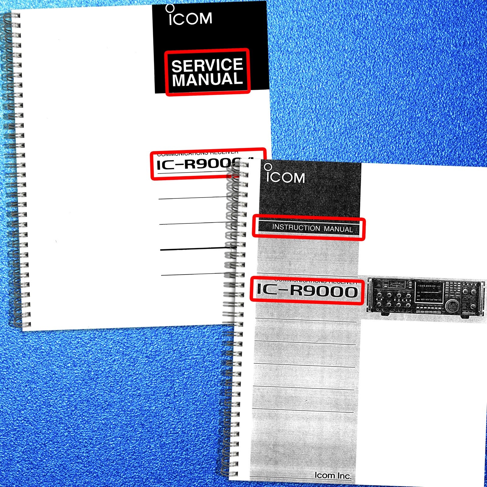 ICOM IC-R9000 IC-R9000L Service & Operators Manual BUNDLE - WIRE BOUND - COVERS