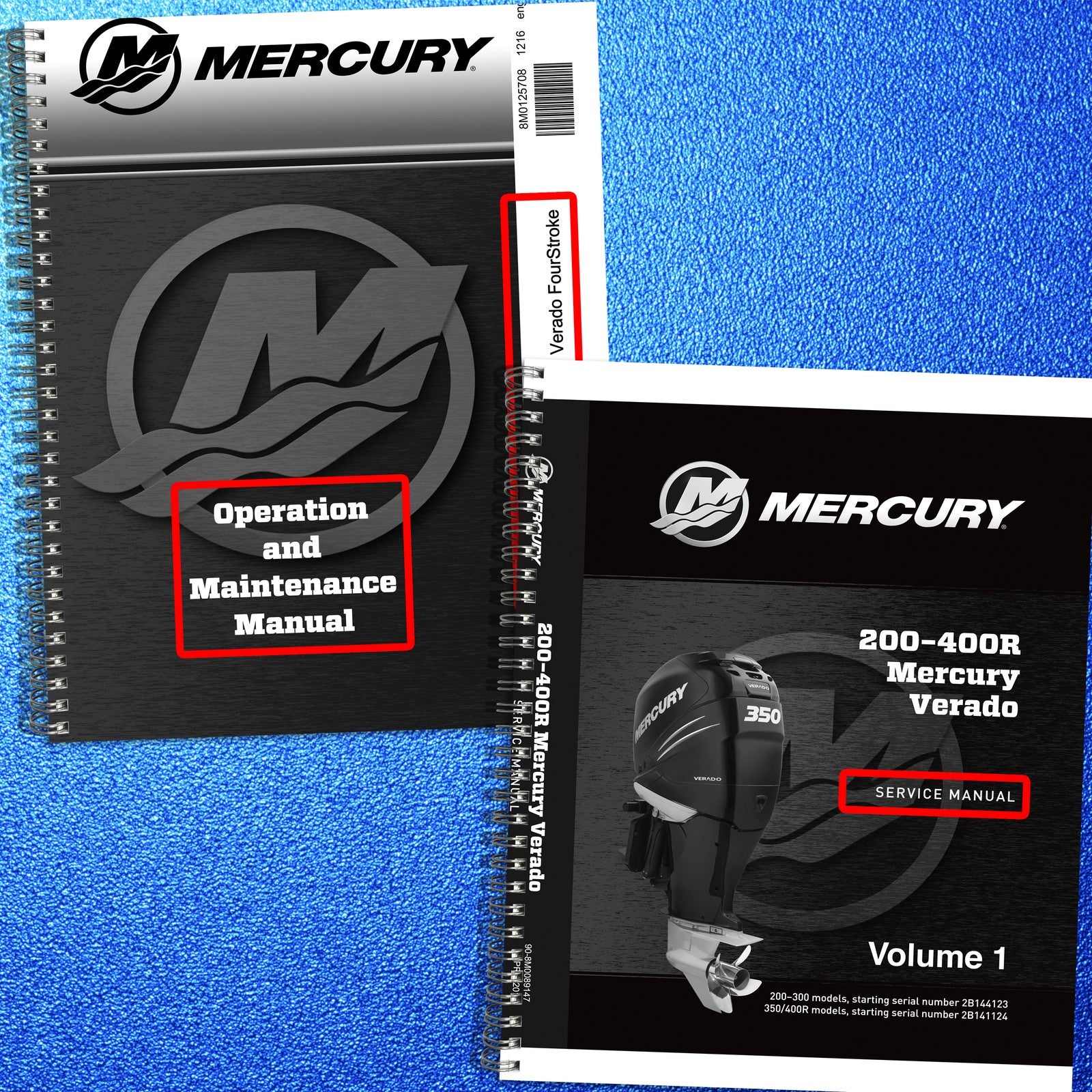 MERCURY VERADO 200 300 350 400R L6 Operators & Service Manual BUNDLE