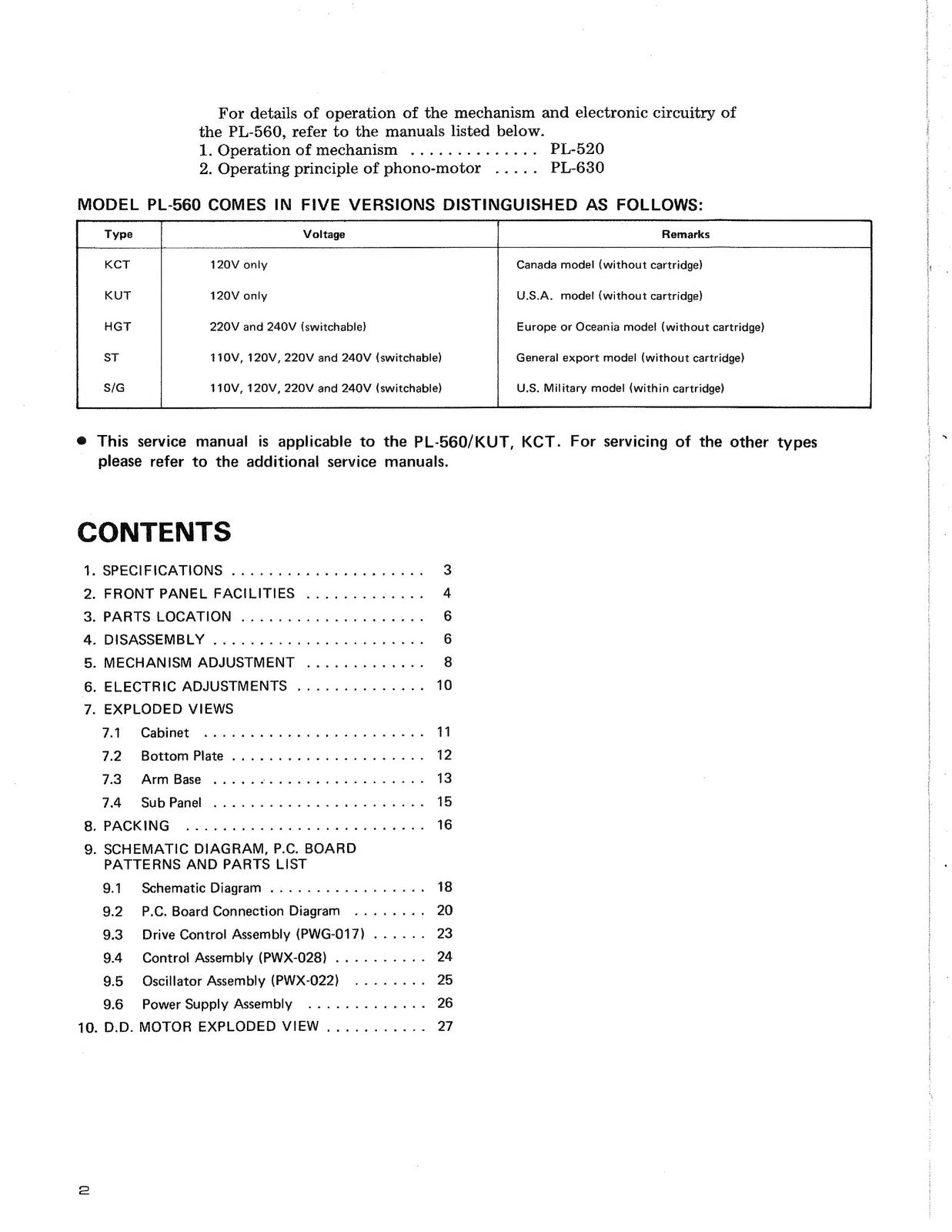 PIONEER PL-560 Turntable Service Manual - BOUND - COVERS - XL FOLDOUT PAGES