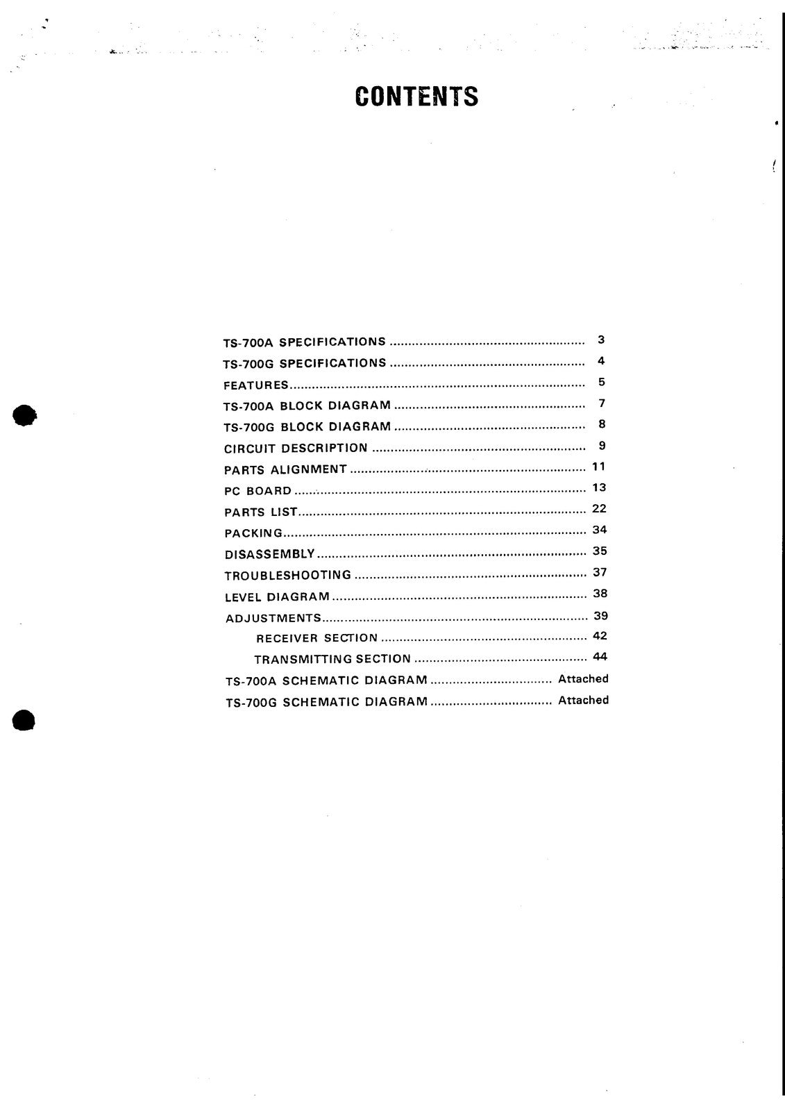KENWOOD TS-700A TS-700G 2m Transceiver Service Manual - WIRE BOUND - COVERS