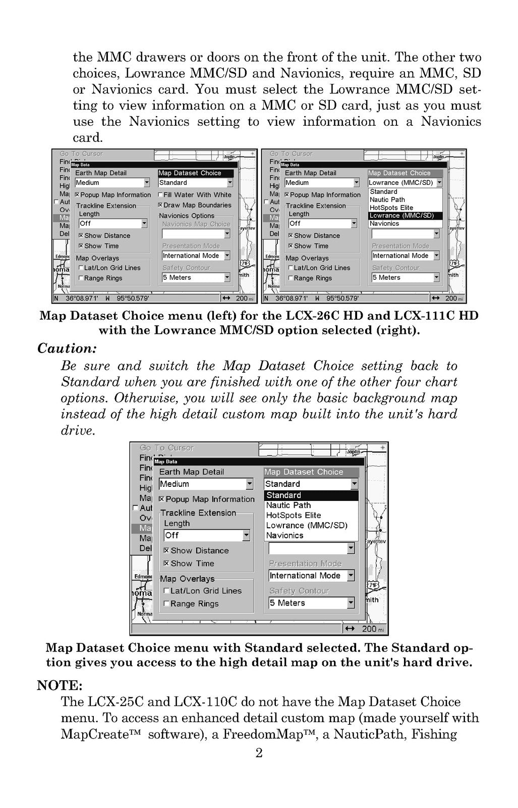 LOWRANCE LCX 25 26 110 111 GlobalMap 6500 6600 7500 7600 Manual Addendum - BOUND