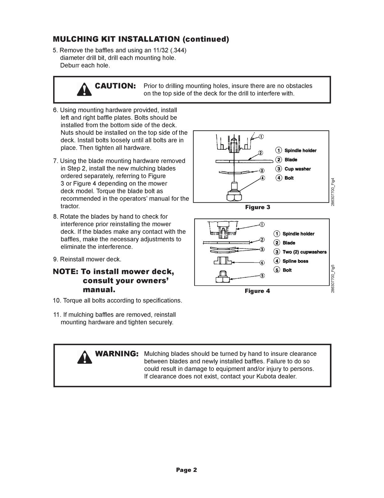 KUBOTA RCK60B-22BX Mulching Kit Installation Instructions Manual - WIRE BOUND
