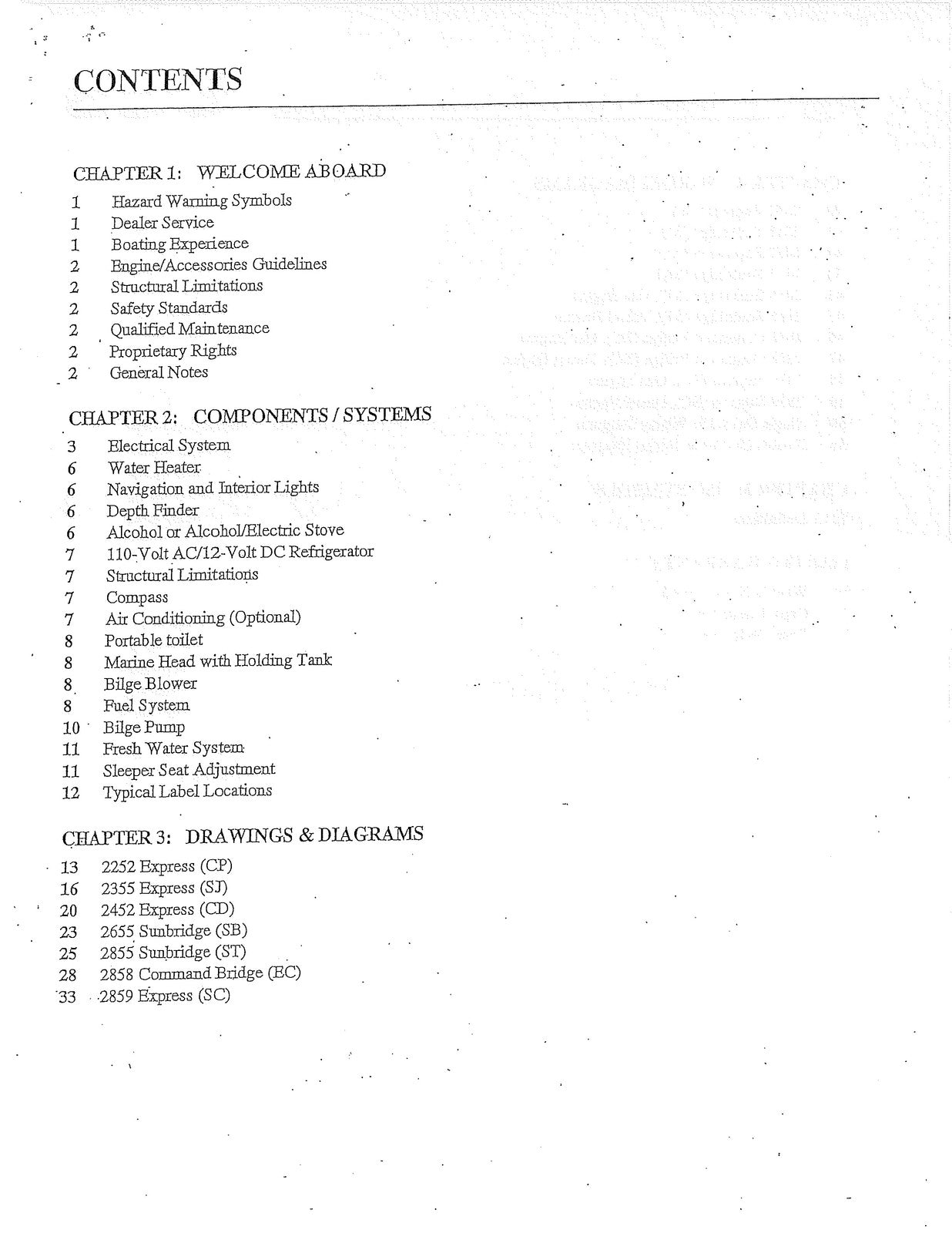 BAYLINER Ciera 22 To 28 Cruisers Owners Manual Supplement 1998 - WIRE BOUND
