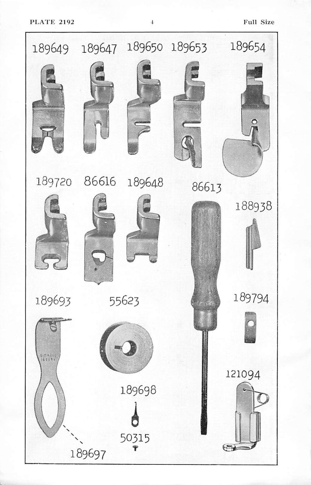 SINGER 206K42 206K43 Illustrated Parts List Manual - WIRE BOUND - TOUGH COVERS