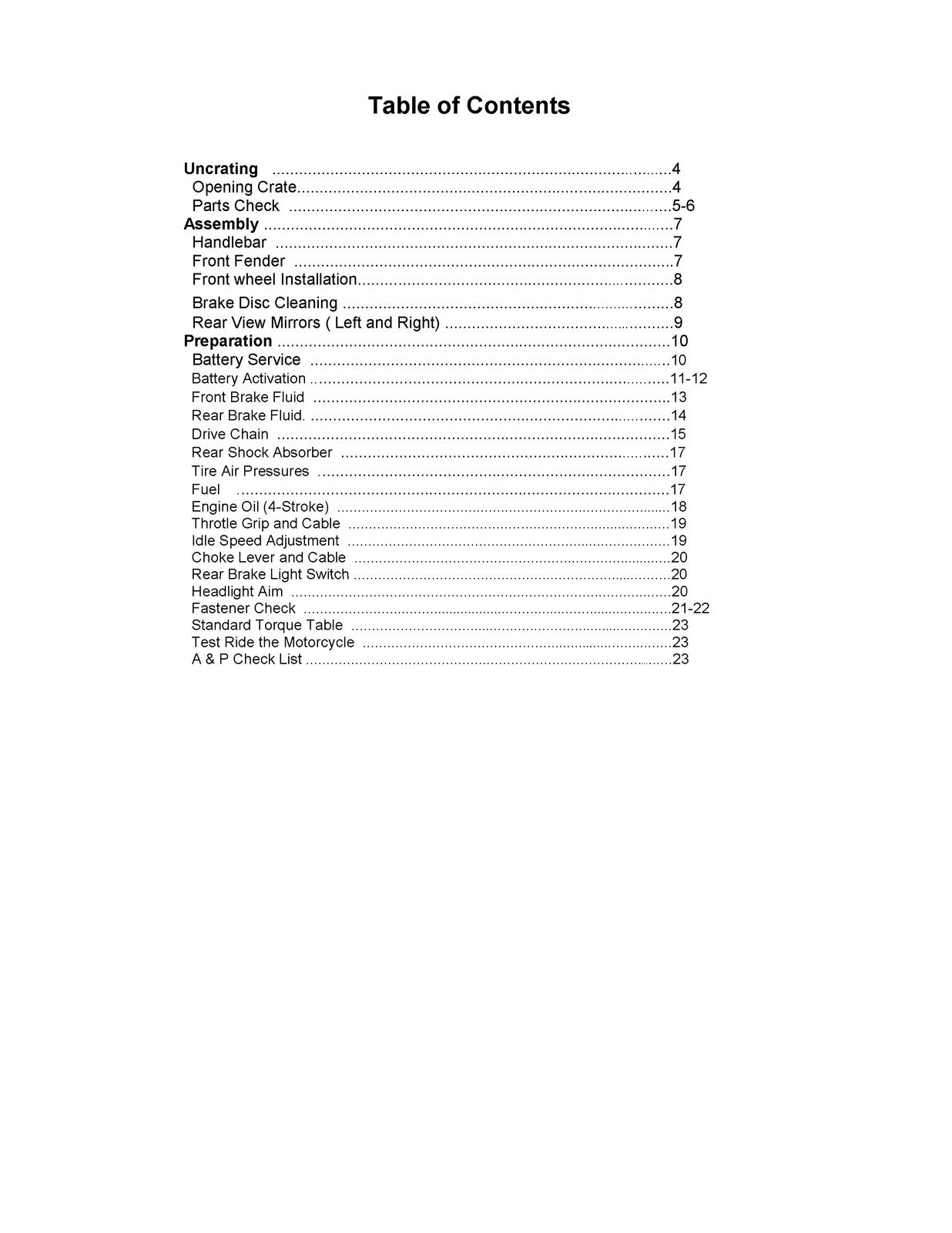 KAWASAKI Fury 125 125R Motorcycle Assembly And Preparation Manual - WIRE BOUND