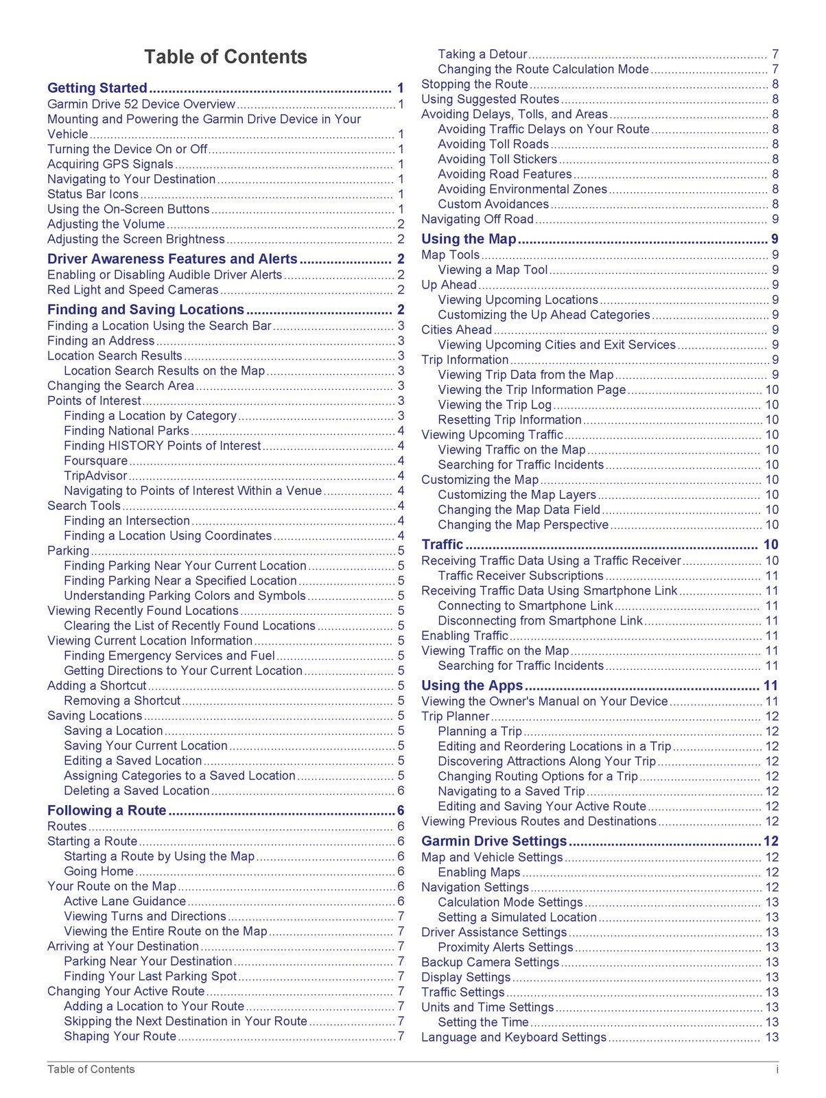 GARMIN Drive 52 Owners Manual 2018 - STEEL WIRE BOUND - PROTECTIVE COVERS