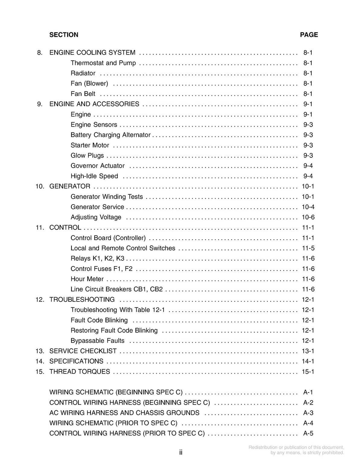 ONAN HDCAA HDCAB HDCAC HDCAD Diesel Genset Service Manual 2004 - WIRE BOUND