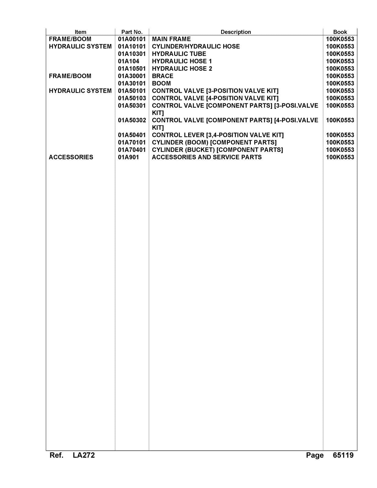 KUBOTA LA272 Loader Illustrated Parts List Manual - WIRE BOUND - TOUGH COVERS
