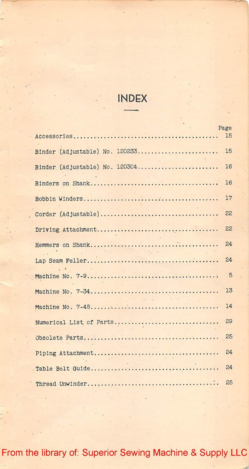 SINGER 7-9 7-34 7-48 Sewing Machine Parts List Manual 1938 - WIRE BOUND - COVERS
