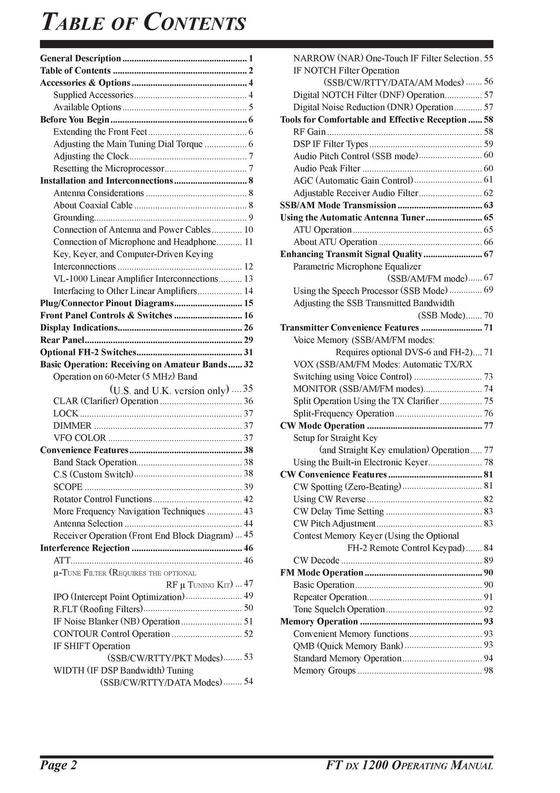 YAESU FTDX1200 Operating Manual - STEEL WIRE BOUND - PROTECTIVE COVERS