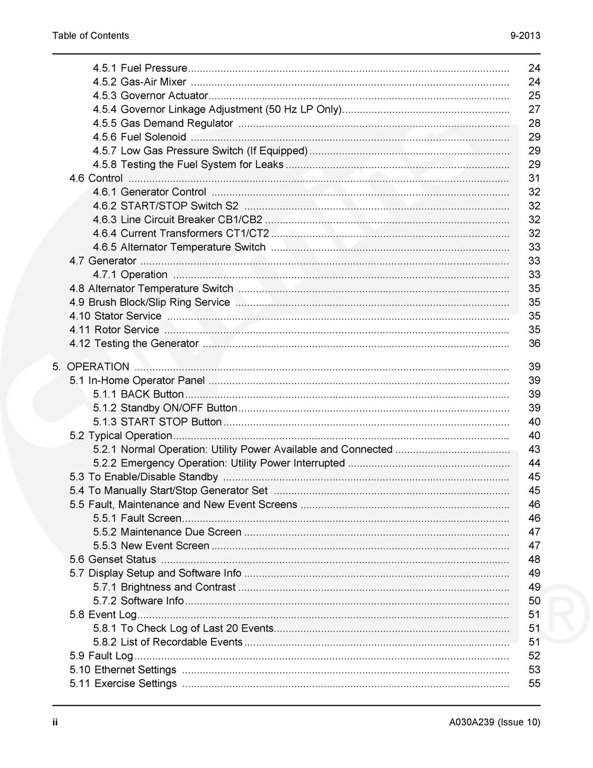 ONAN GSBB GSBC Standby Generator Service Manual 2013 - BOUND - COVERS - FOLDOUTS