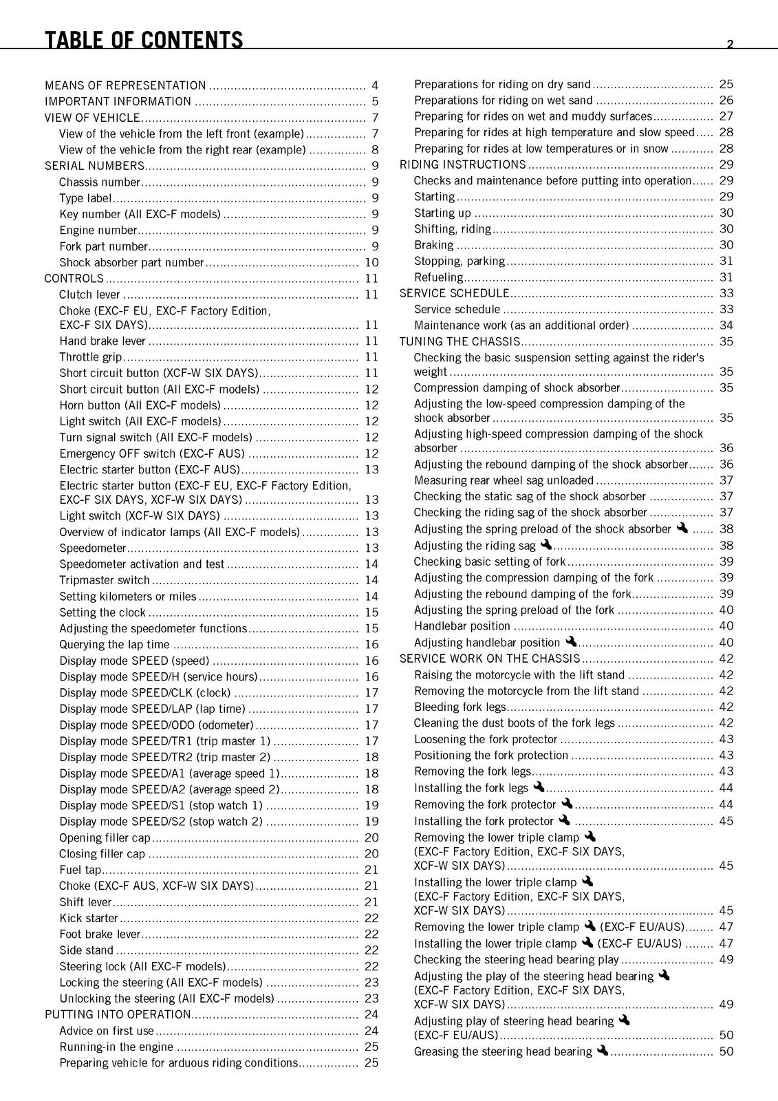 KTM 250 EXC-F EU Factory Edition AUS SIX DAYS XCF-W Owners Manual 2011 - BOUND