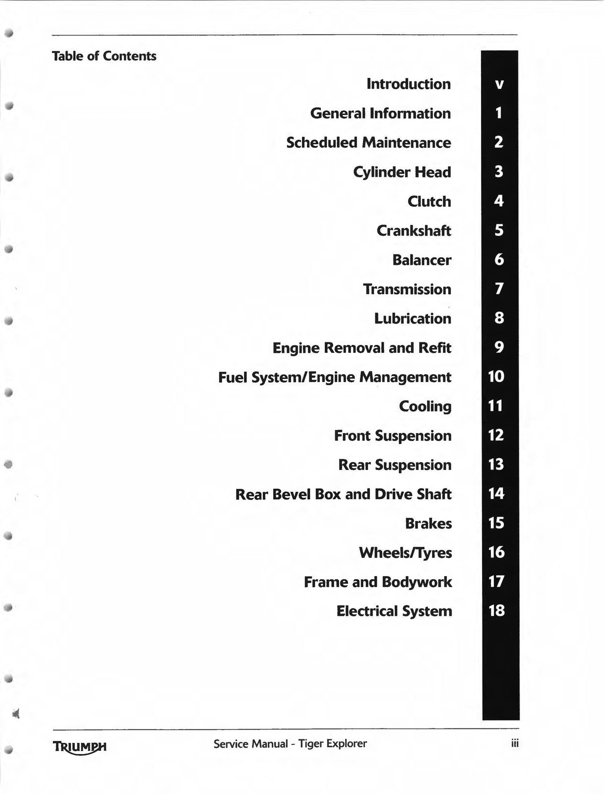 TRIUMPH Tiger Explorer 1200 Motorcycle Service Manual 2012-2015, FOLDOUTS