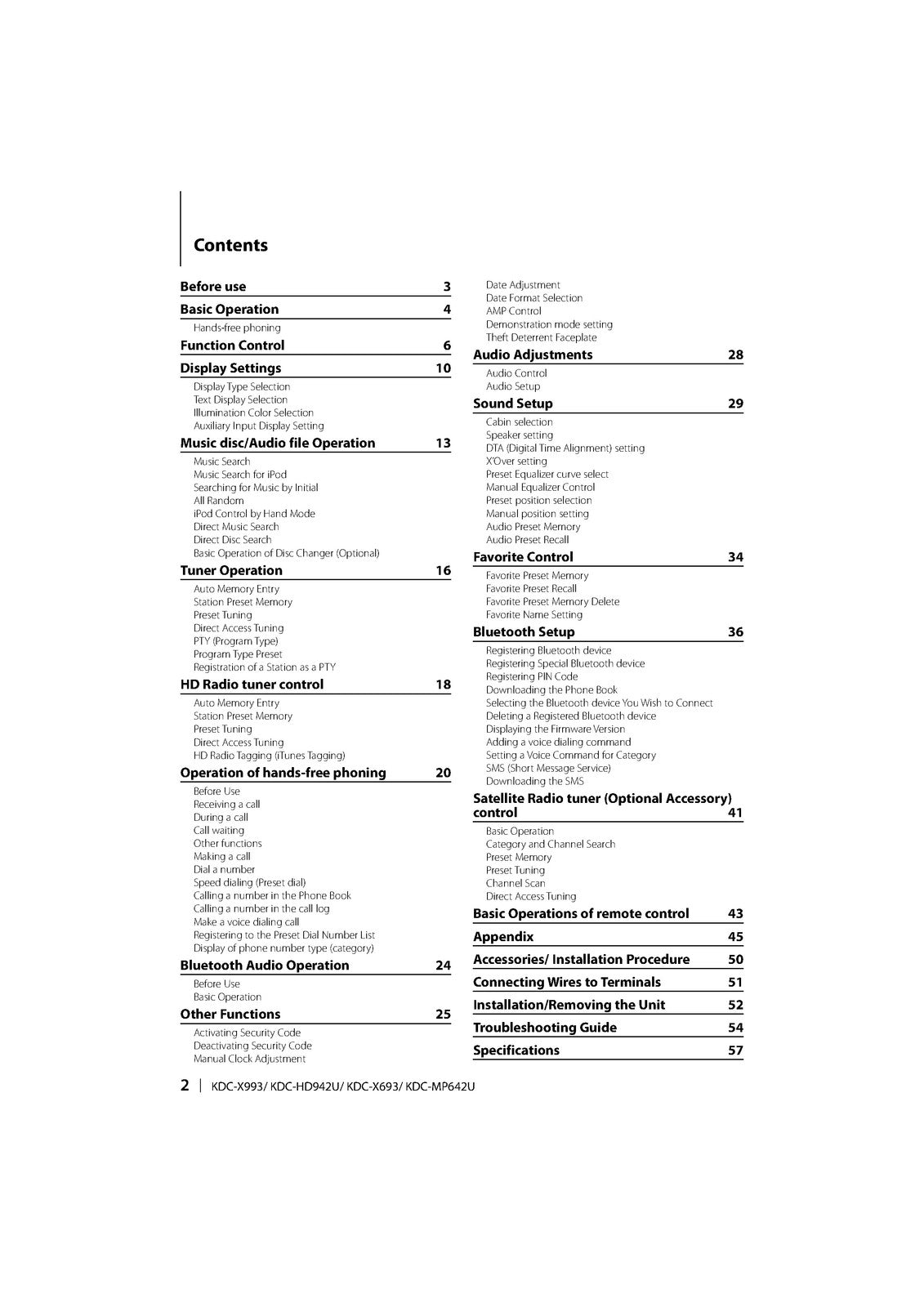 KENWOOD KDC-X993 KDC-HD942U KDC-X693 KDC-MP642U Instruction Manual - WIRE BOUND