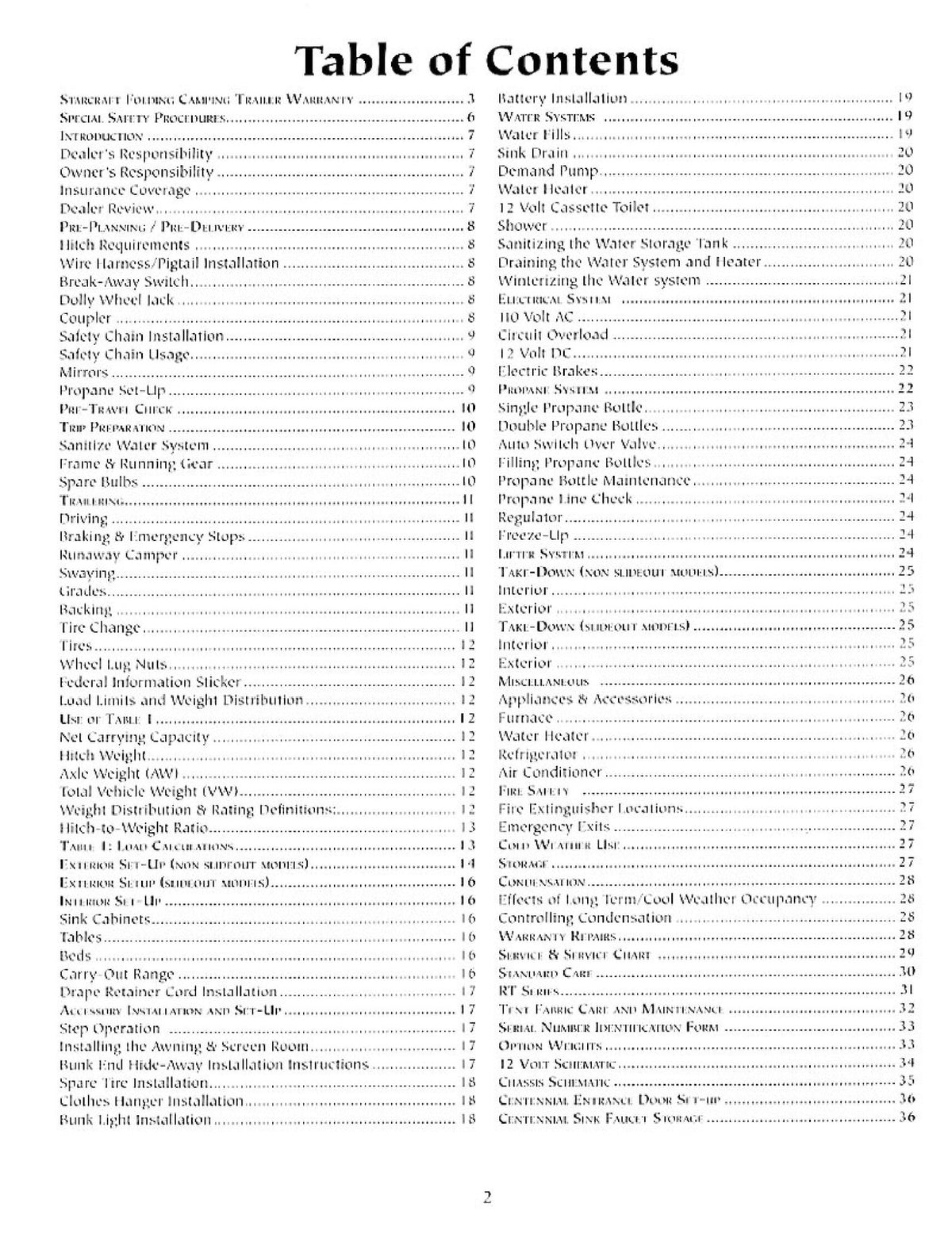 STARCRAFT 2006 Folding Camping Trailers Owners Manual - WIRE BOUND - COVERS