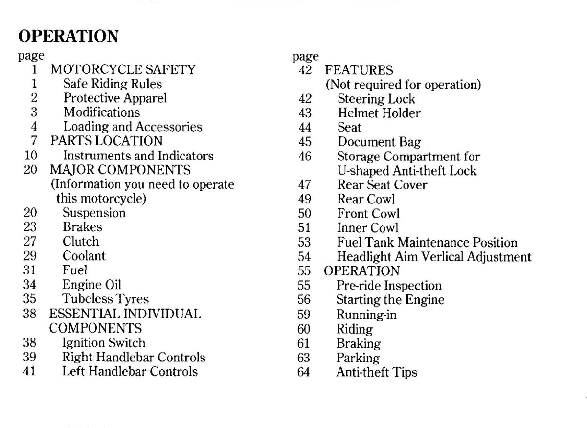HONDA VFR800FI Owners Manual 1998 - BOUND - COVERS - XL FOLDOUT PAGES