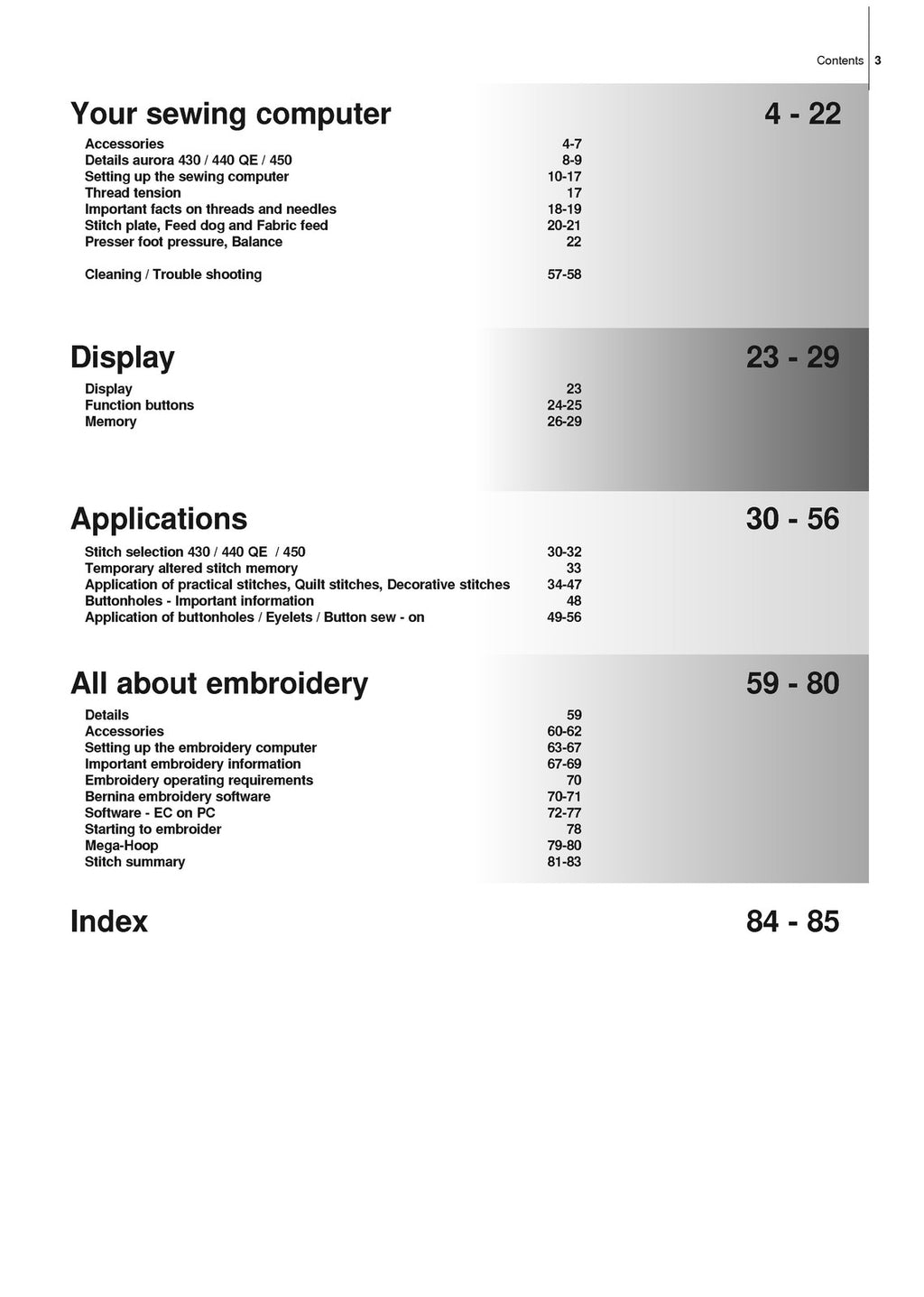 BERNINA Aurora 430 440 450 User Manual - STEEL WIRE BOUND - PROTECTIVE COVERS