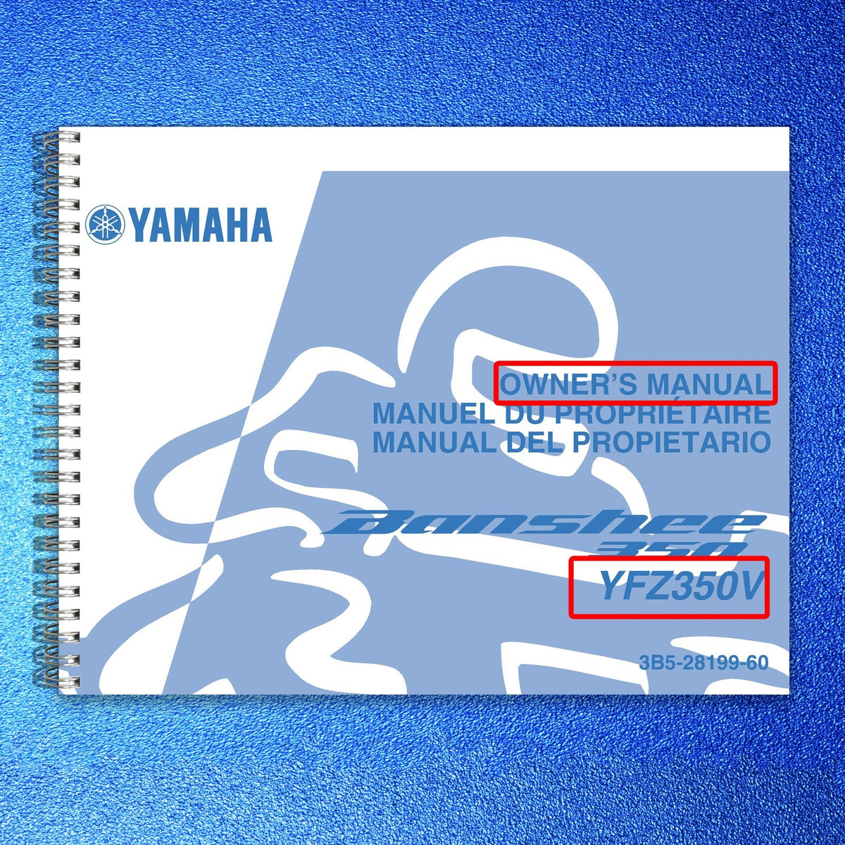 YAMAHA YFZ350 Banshee ATV Operators & Service Manual BUNDLE - WIRE BOUND