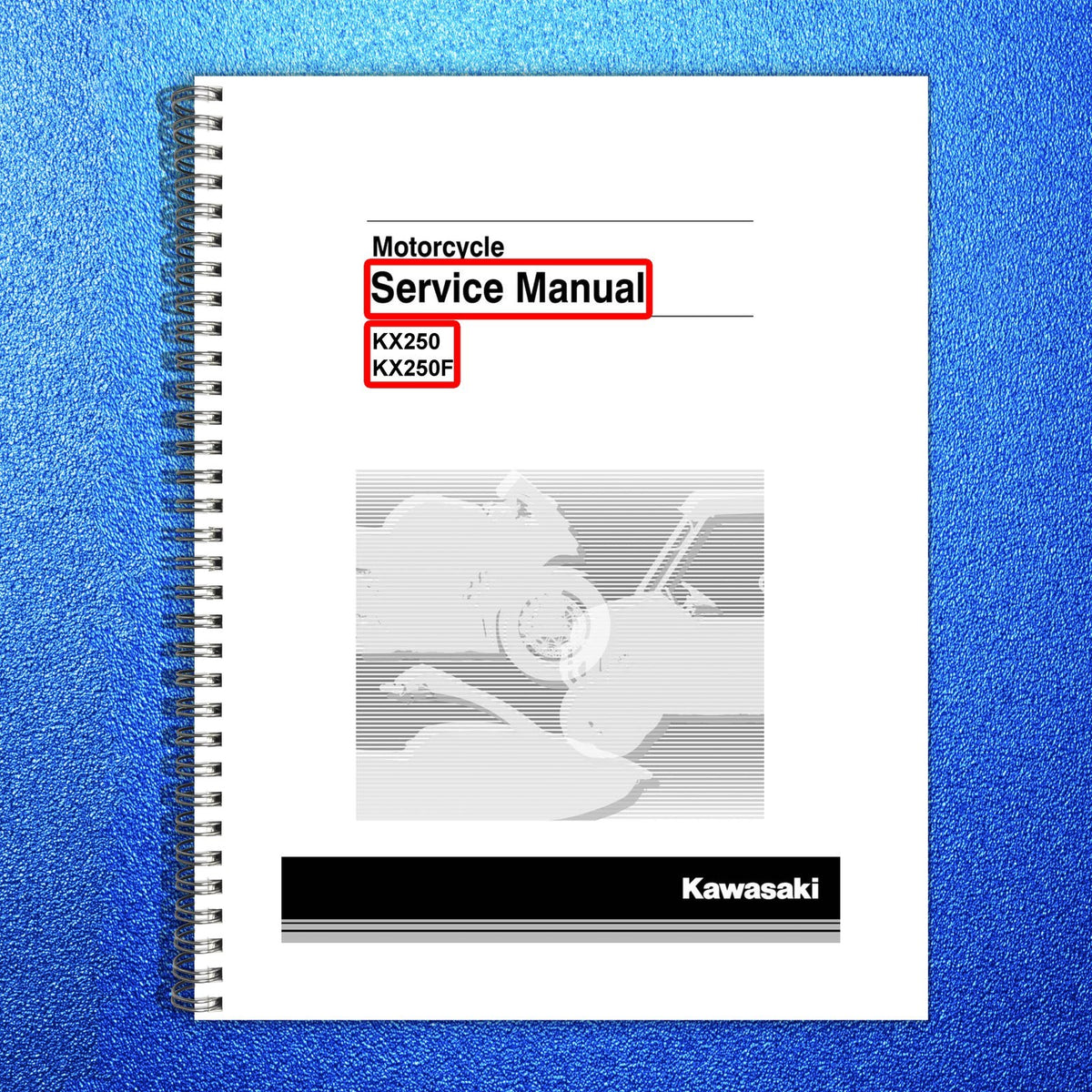 KAWASAKI KX250 KX250F Service Assembly Operators Manuals BUNDLE - WIRE BOUND