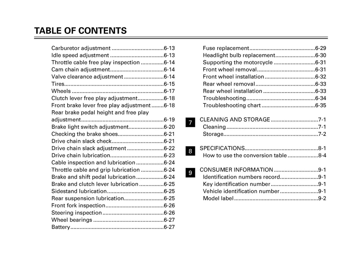 YAMAHA TW200 Owners Manual - STEEL WIRE BOUND - PROTECTIVE COVERS