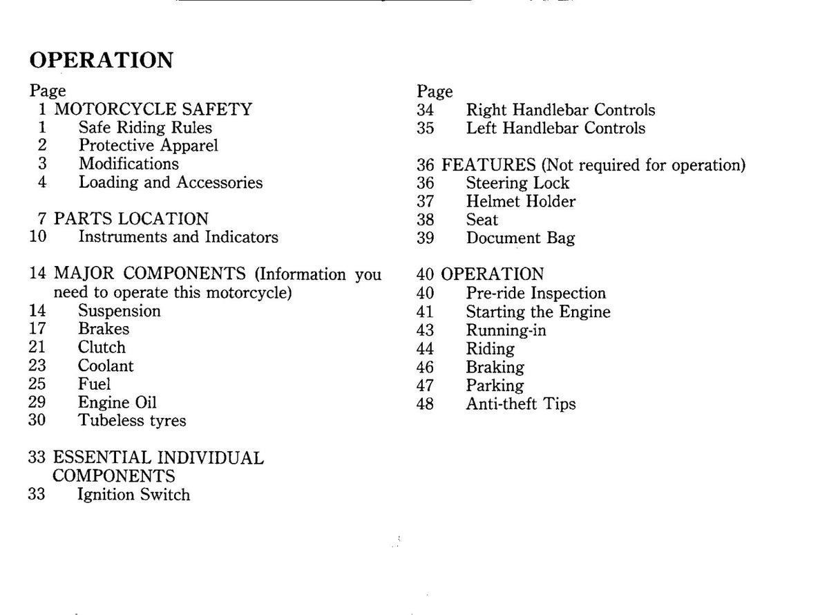 HONDA VT250F Motorcycle Owners Manual 1988 - BOUND - COVERS - XL FOLDOUT PAGES
