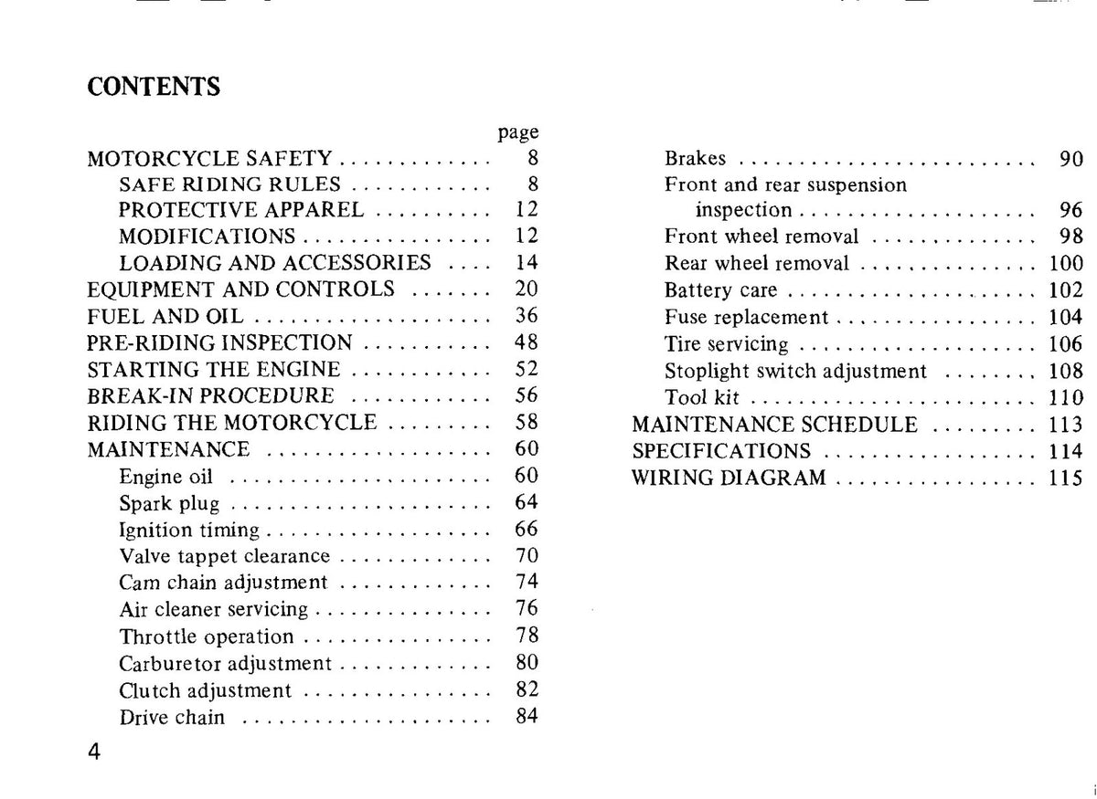 HONDA Z50J Owners Manual 1980 - BOUND - COVERS - XL FOLDOUT PAGES