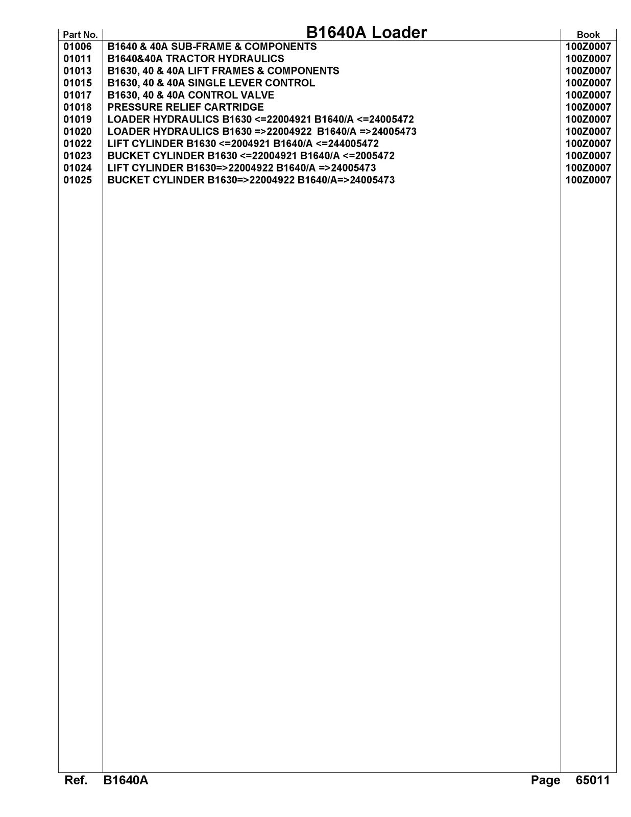 KUBOTA B1640A Loader Illustrated Parts List Manual - WIRE BOUND - TOUGH COVERS