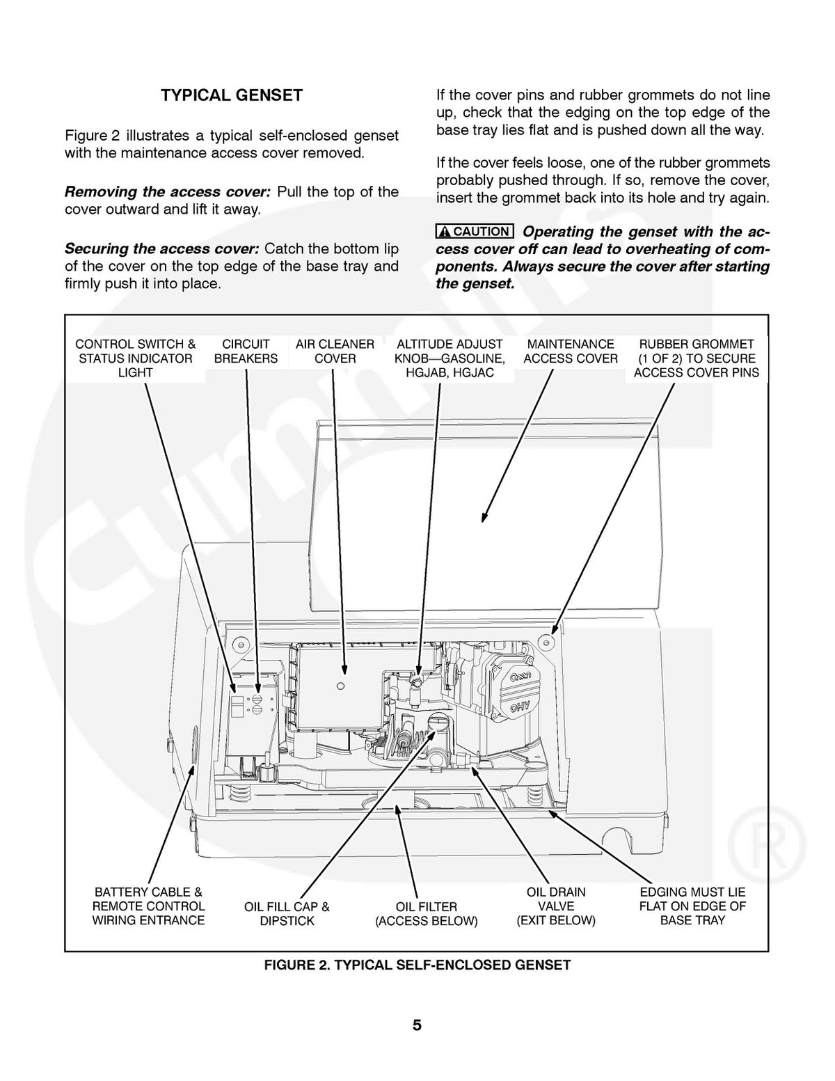 ONAN HGJAA HGJAB HGJAC RV Genset Operator Manual 2009 - WIRE BOUND - COVERS