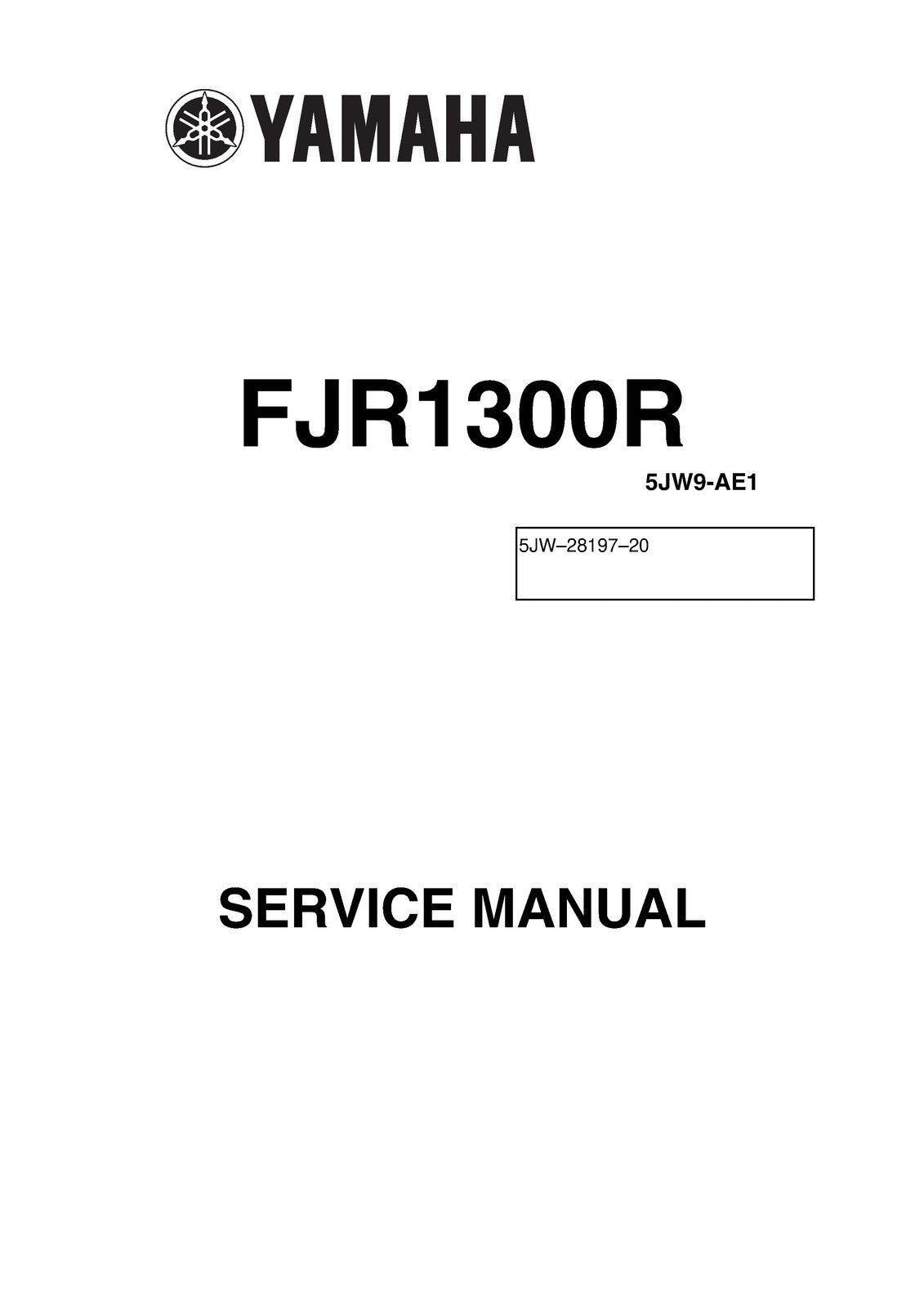 YAMAHA FJR1300 FJR1300R Service Manual 2001 - BOUND - COVERS - XL FOLDOUT PAGES