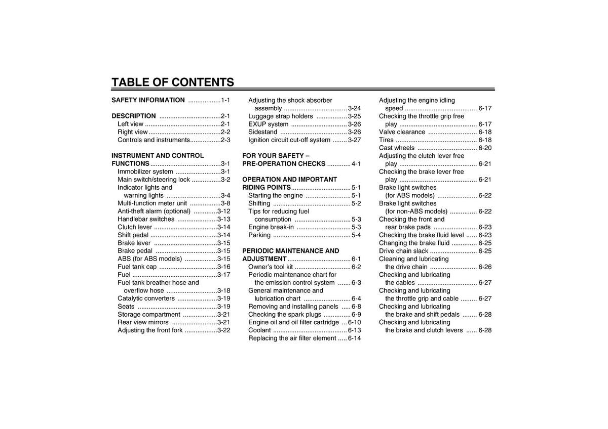 YAMAHA FZ1-S FZ1-SA Owners Manual 2002 - STEEL WIRE BOUND - PROTECTIVE COVERS