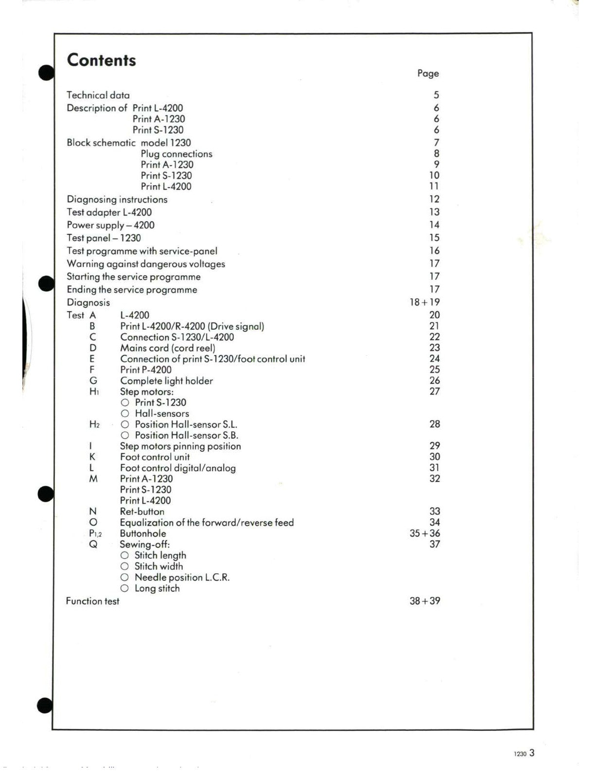 BERNINA 1230 SERVICE MANUAL Supplement to 1130 1120 - WIRE BOUND - TOUGH COVERS