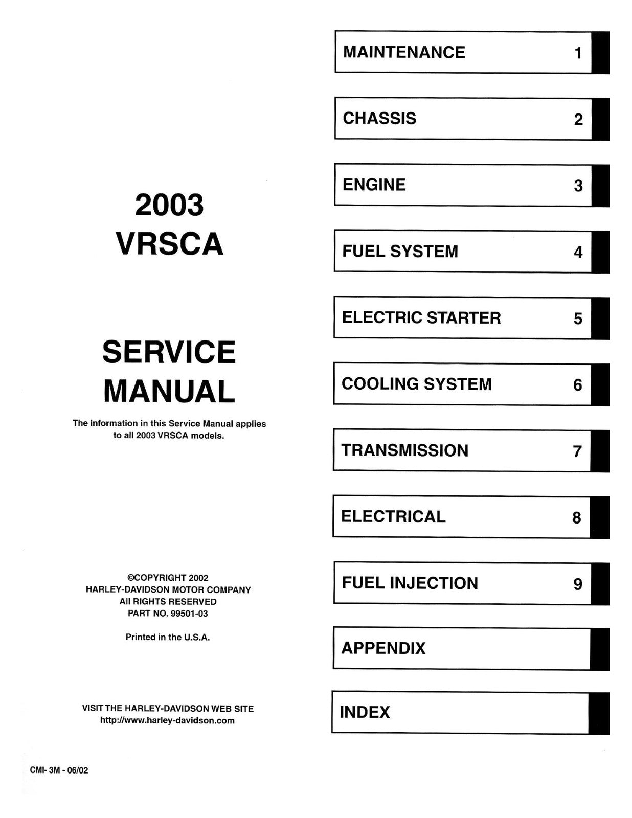 HARLEY-DAVIDSON VRSCA V-Rod Service Manual - STEEL WIRE BOUND - TOUGH COVERS