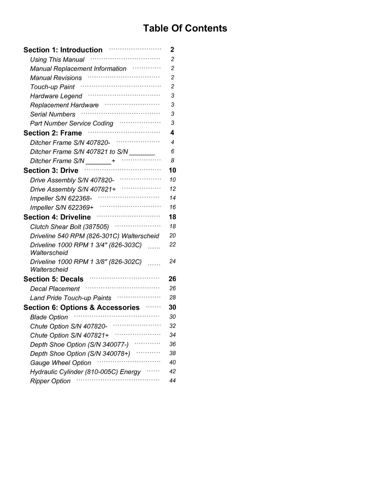 LAND PRIDE DT55 Series Ditchers Parts Manual 2025 - WIRE BOUND - TOUGH COVERS