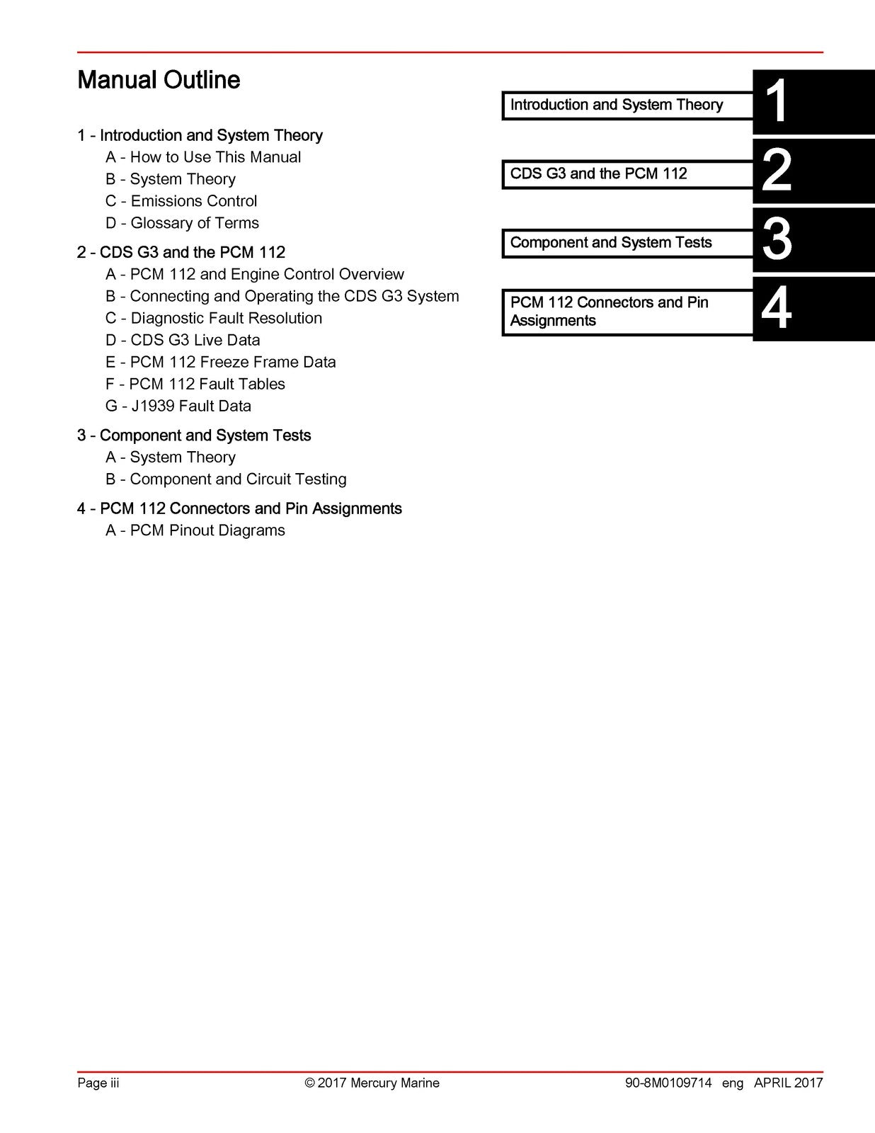 MERCURY MERCRUISER PCM 112 Diagnostic Manual - STEEL WIRE BOUND - TOUGH COVERS
