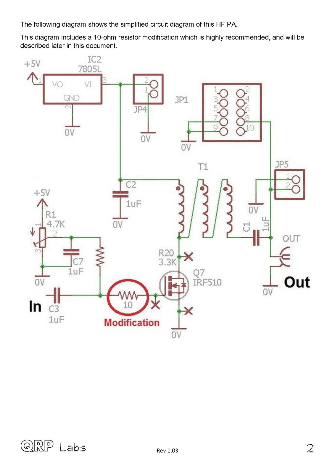 QRP LABS PA 5W HF Power Amplifier Kit Assembly Instructions Manual - WIRE BOUND