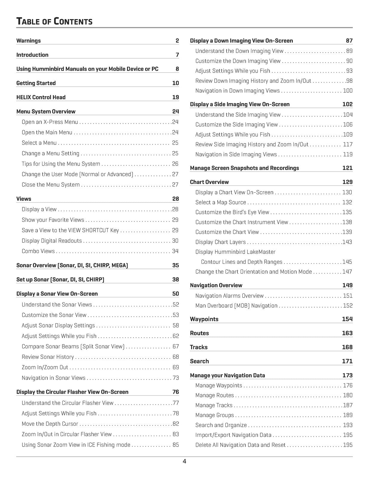 HUMMINBIRD HELIX G2 and HELIX G2N SERIES OPERATIONS MANUAL - WIRE BOUND - COVERS