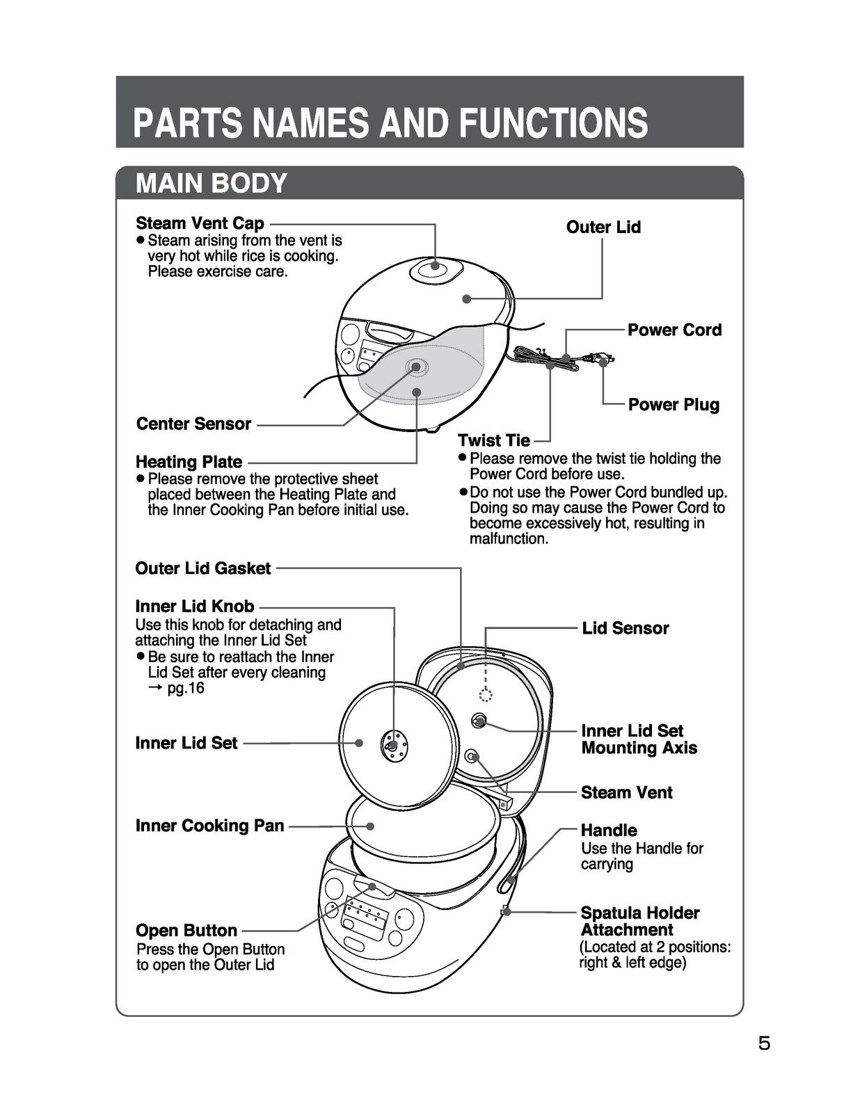 ZOJIRUSHI NS-WXC10 18 Micom Rice Cooker  Operating Instructions Manual - BOUND