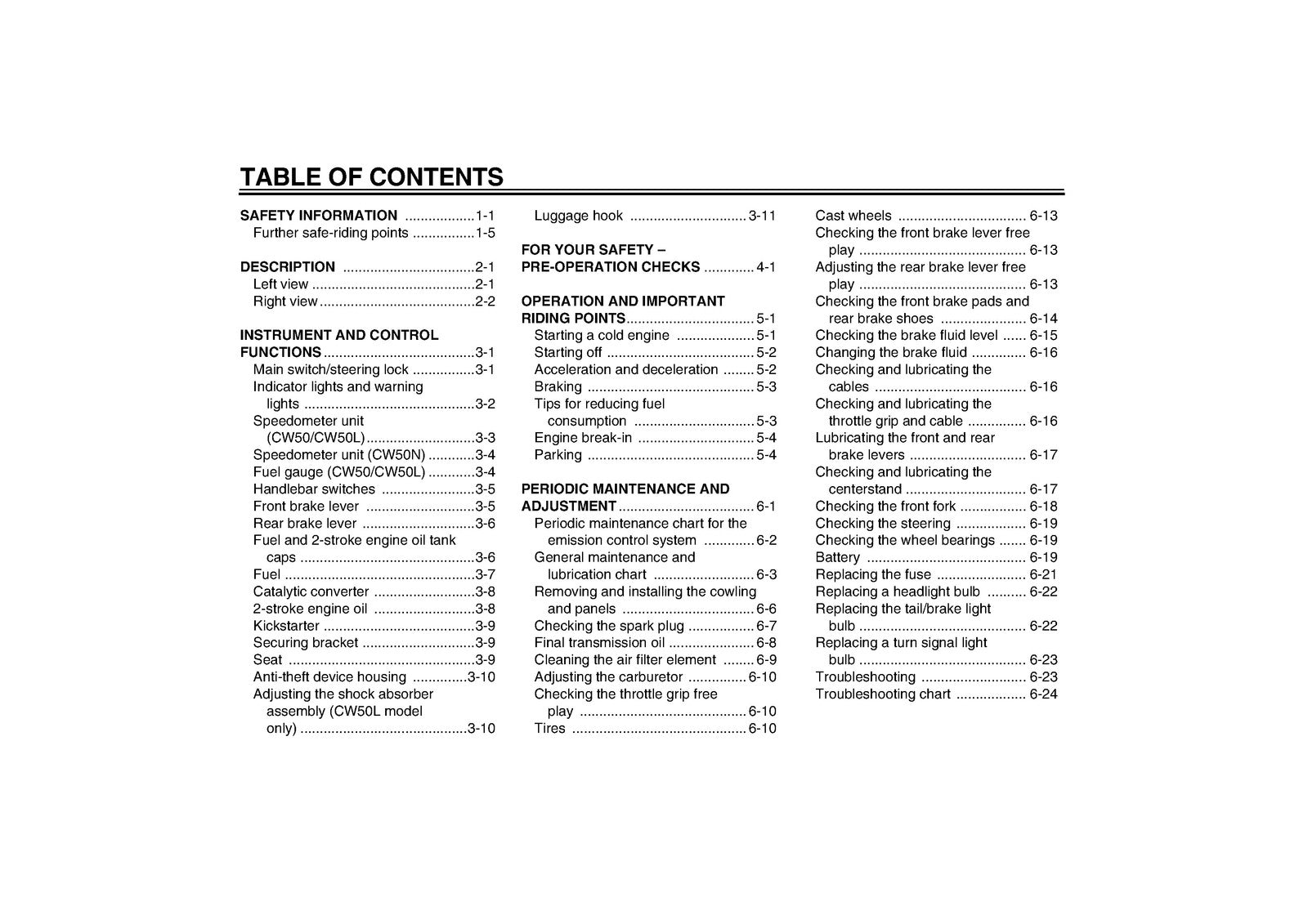 YAMAHA CW50 CW50L CW50N Scooter Owners Manual 2015 - WIRE BOUND - TOUGH COVERS