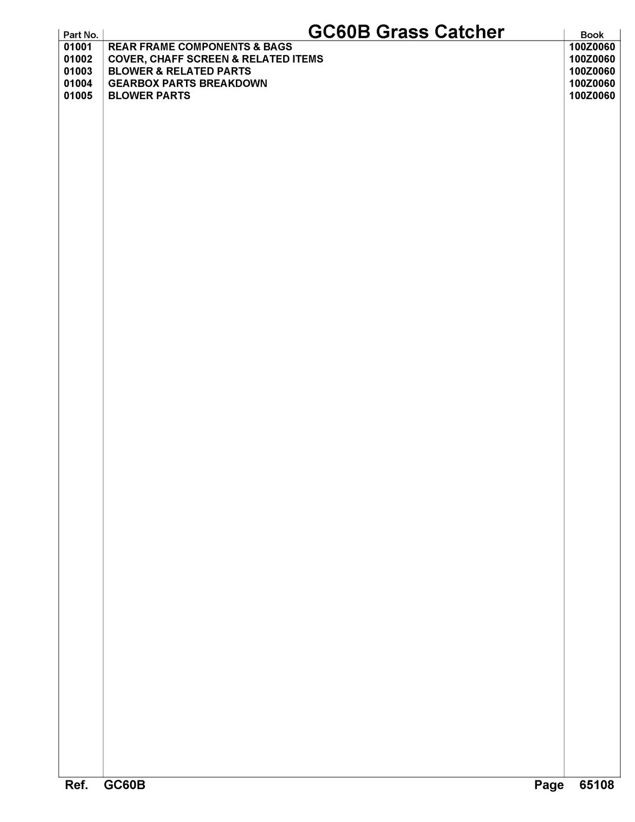 KUBOTA GC60B Parts Manual - STEEL WIRE BOUND - PROTECTIVE COVERS