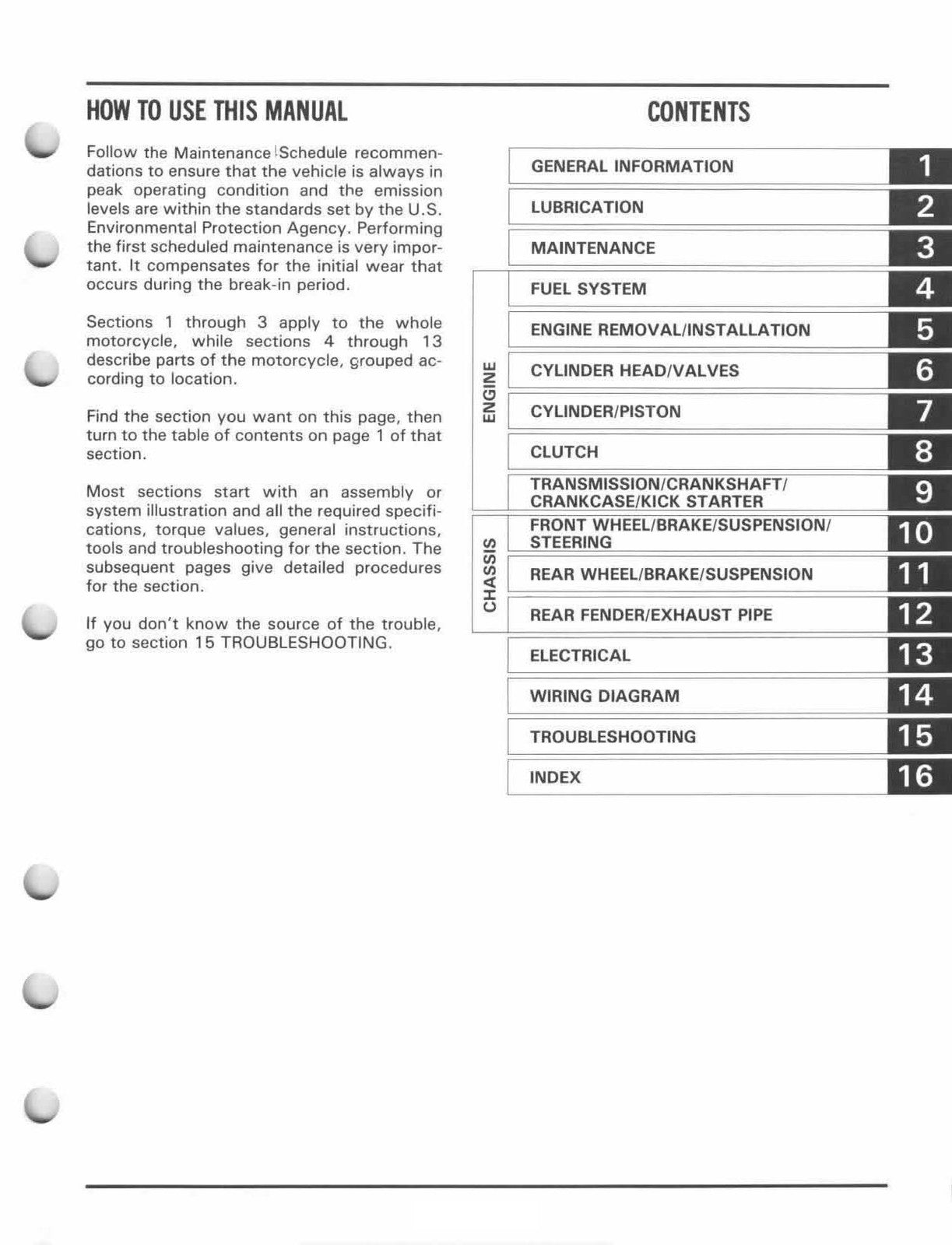 HONDA XR80R XR100R Motorcycle Service Manual 1985-1997 - WIRE BOUND - COVERS