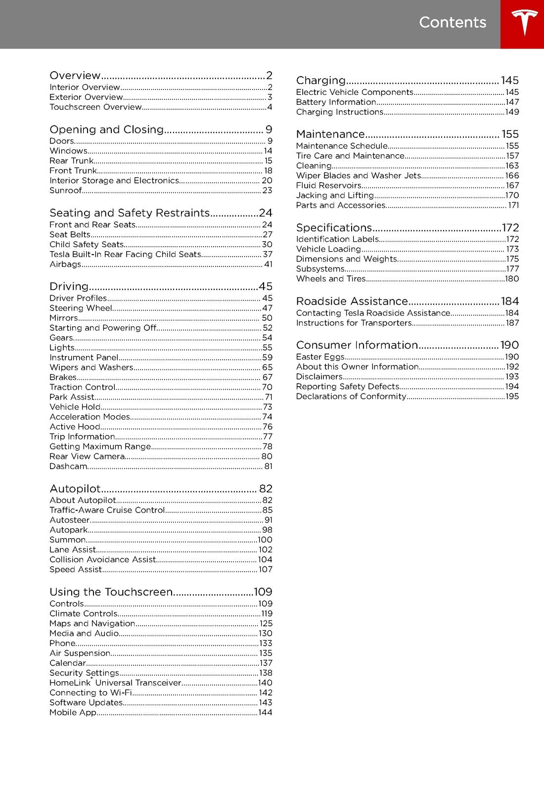 TESLA Model S Owners Manual 2019 - STEEL WIRE BOUND - PROTECTIVE COVERS