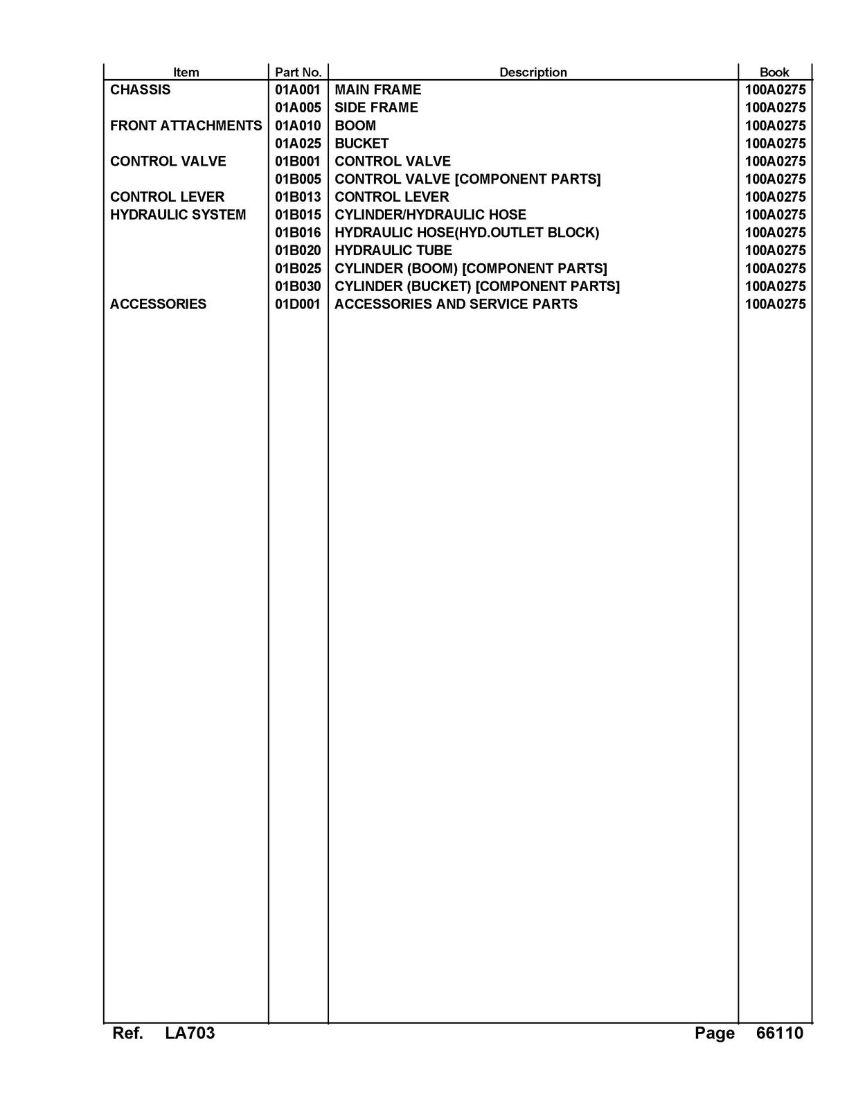 KUBOTA LA703 Loader Illustrated Parts List Manual - WIRE BOUND - TOUGH COVERS