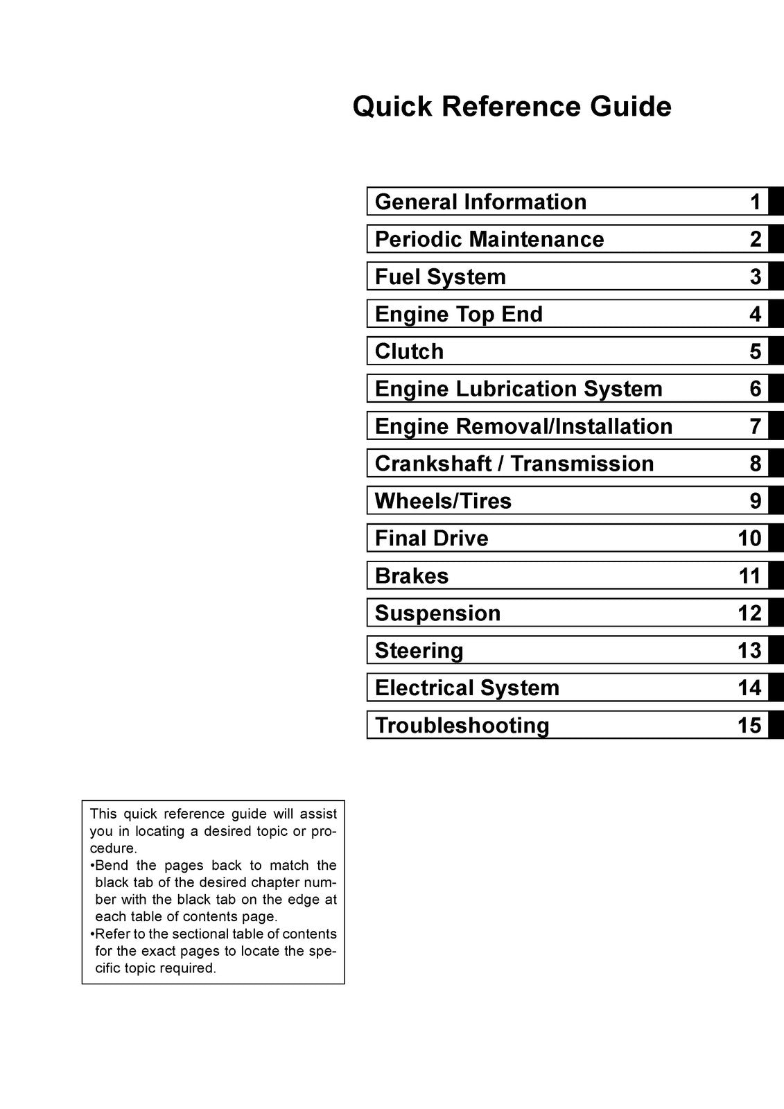 KAWASAKI KLX110 Motorcycle Service Manual - STEEL WIRE BOUND - PROTECTIVE COVERS