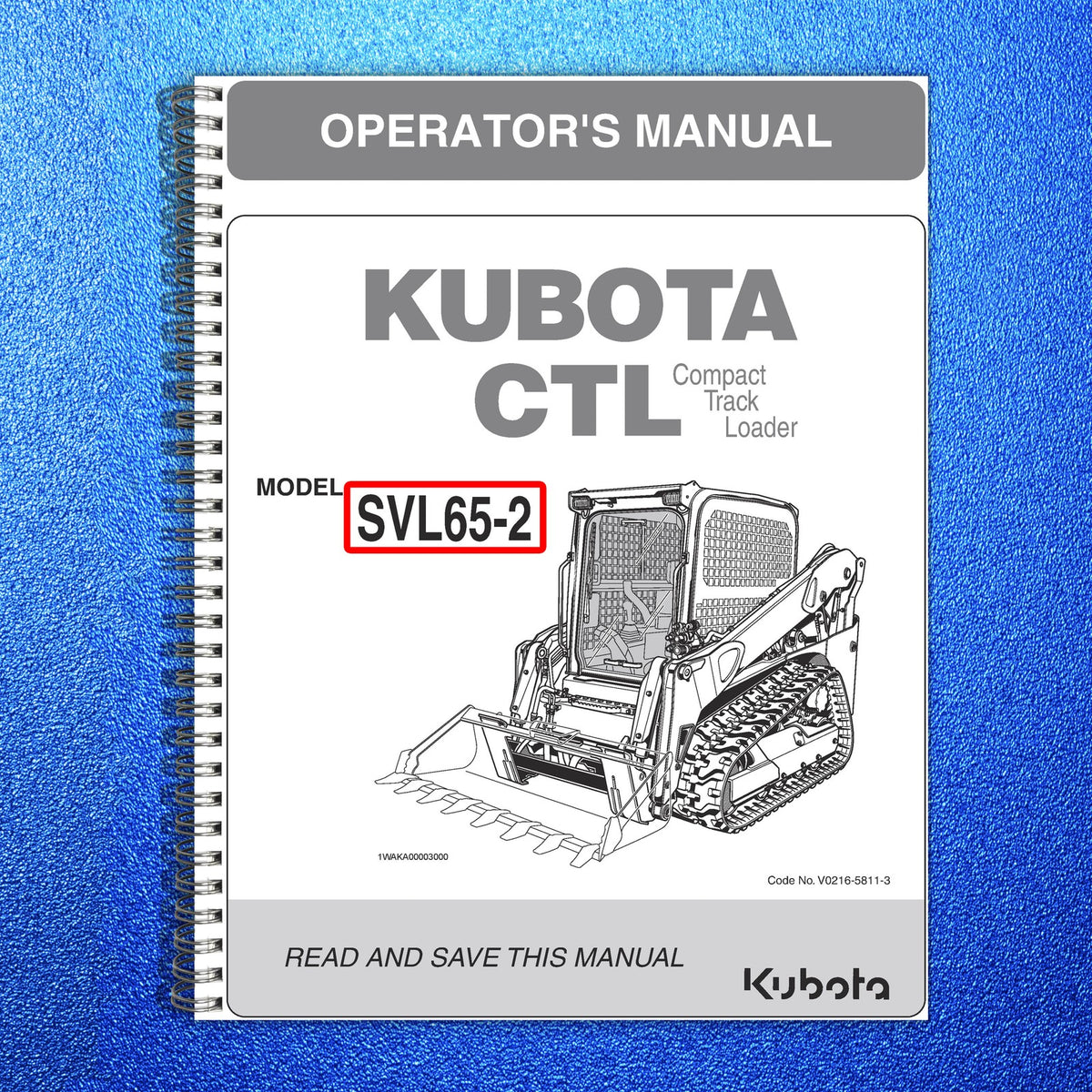 KUBOTA SVL65-2 ZD1211 ZD1211R ZD1211L ZD1211RL Operators Manual BUNDLE