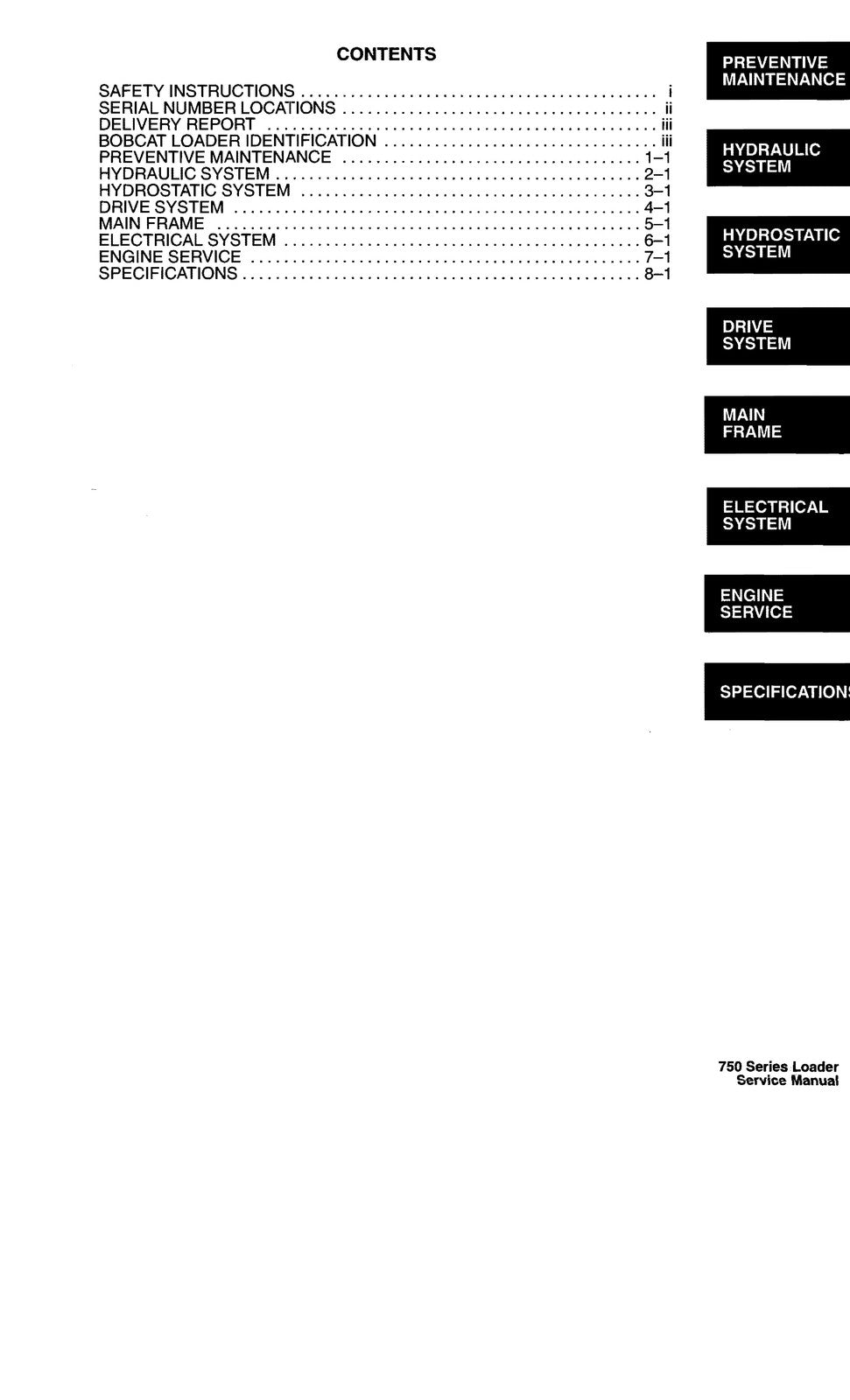 BOBCAT 753 Service Manual - BOUND - COVERS - XL FOLDOUT PAGES