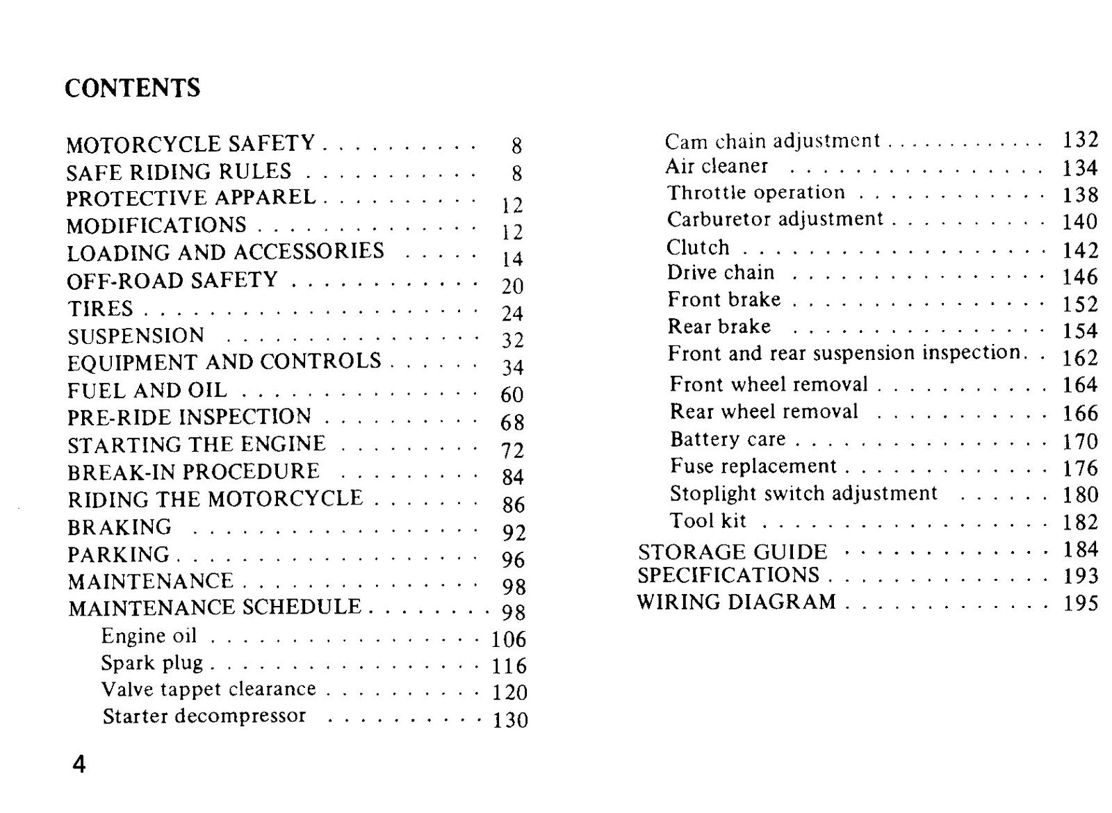 HONDA CT185 CT200 Owners Manual 1984 - STEEL WIRE BOUND - PROTECTIVE COVERS