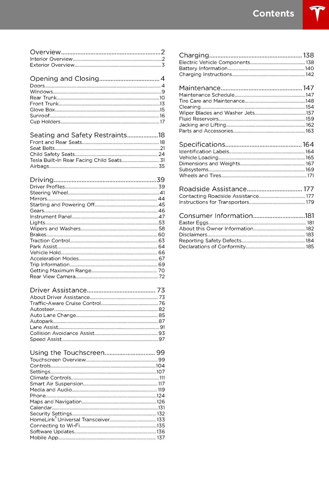 TESLA Model S Owners Manual 2018 - STEEL WIRE BOUND - PROTECTIVE COVERS