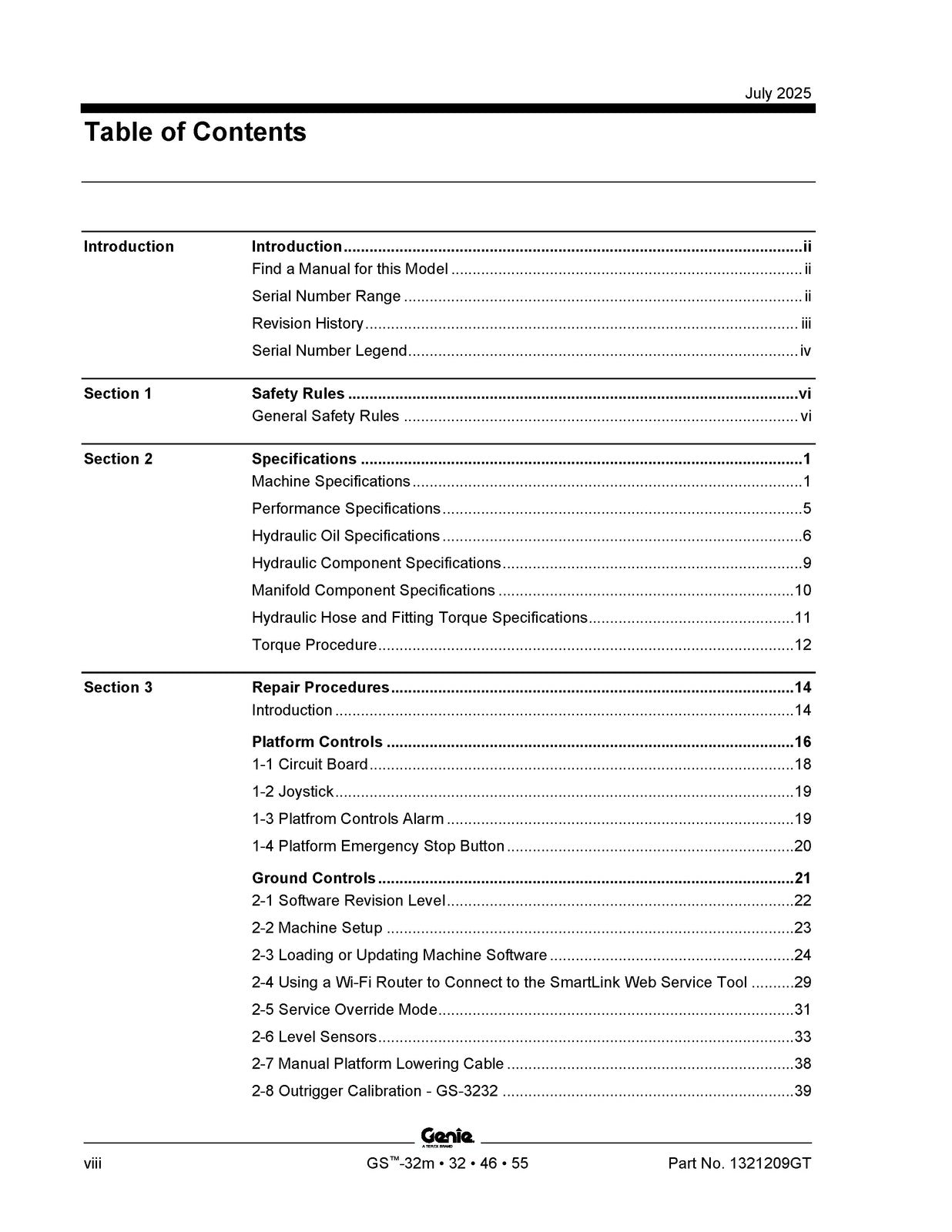 GENIE GS-1432m 1932m 1932 2632 3232 2646 3246 4046 4655 Service Manual, FOLDOUTS