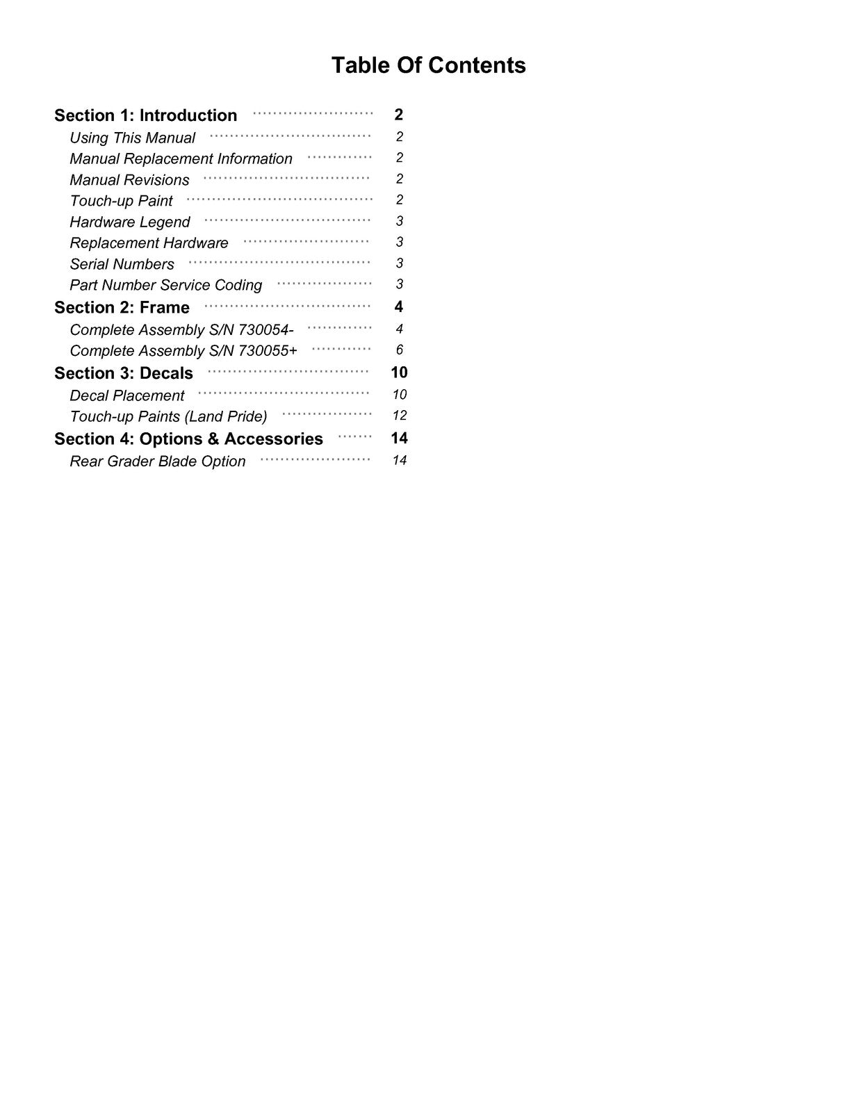 LAND PRIDE GS15 Series Grading Scrapers Parts Manual 2026 - WIRE BOUND - COVERS